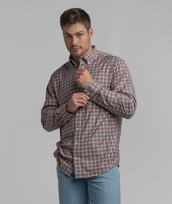 Hawthorne Plaid LS - Saddle - Image 2