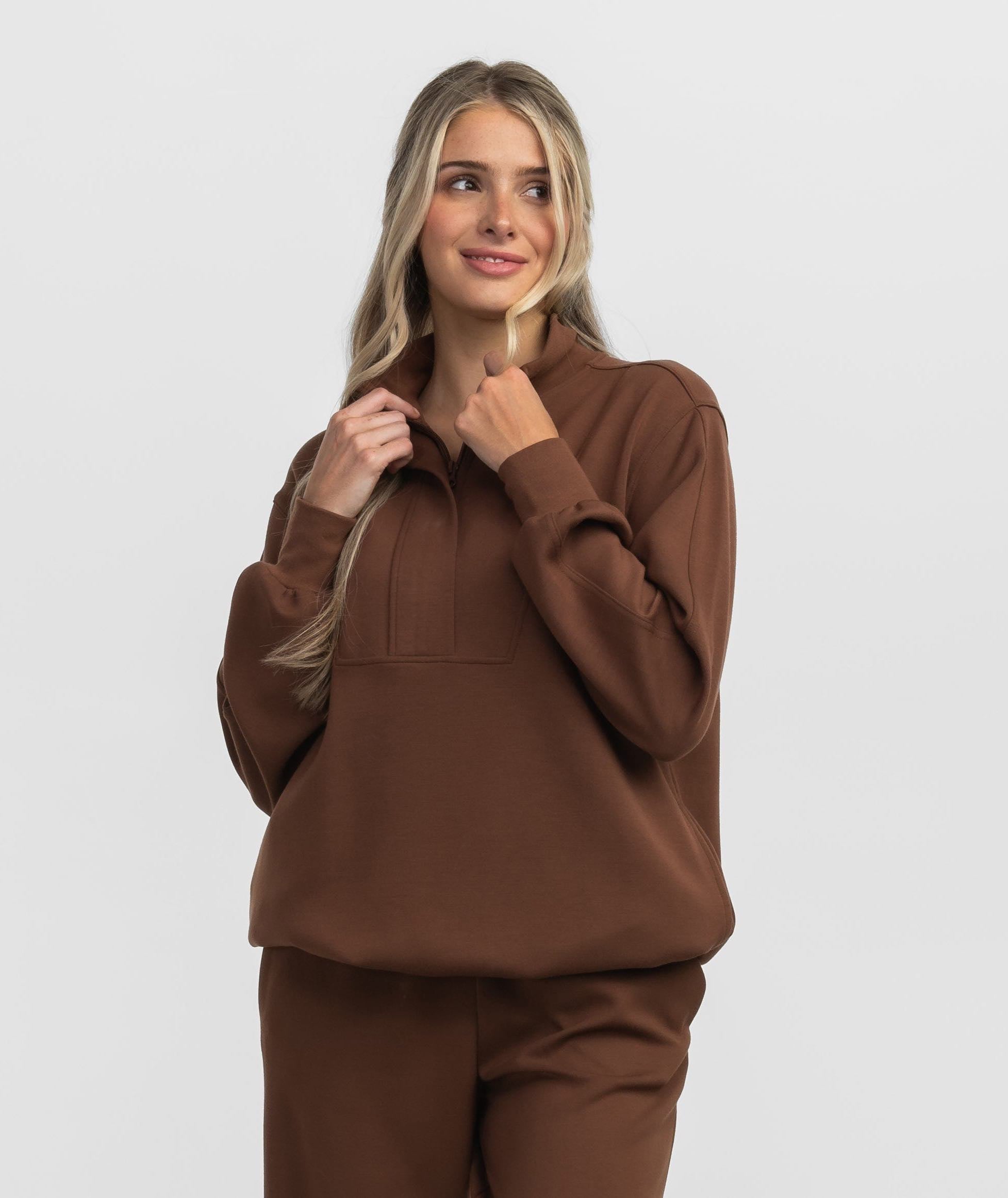 AstroKnit Performance Qtr Zip - Espresso - Image 1
