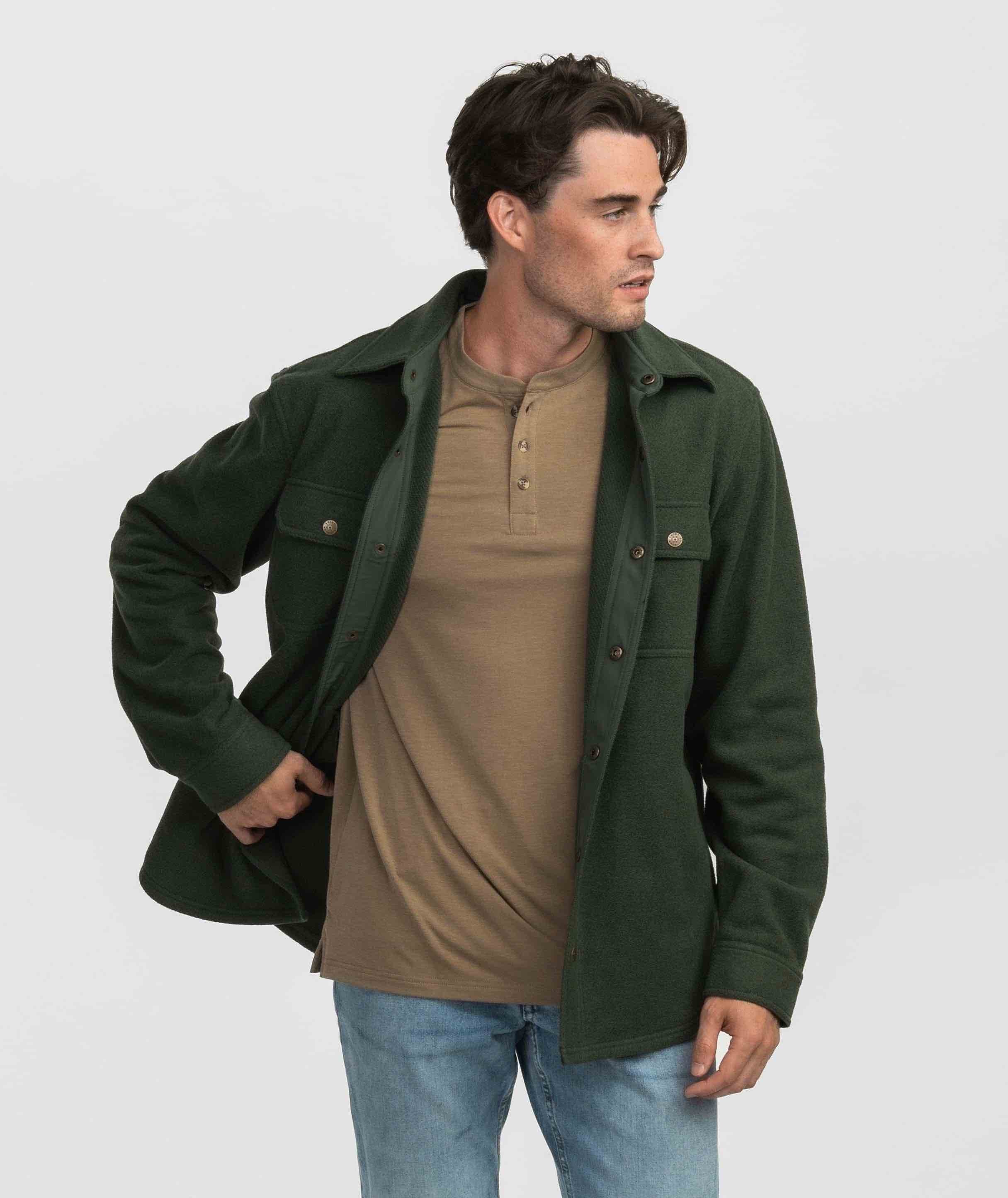 Stretch Twill Shacket - Upland Olive - Image 3