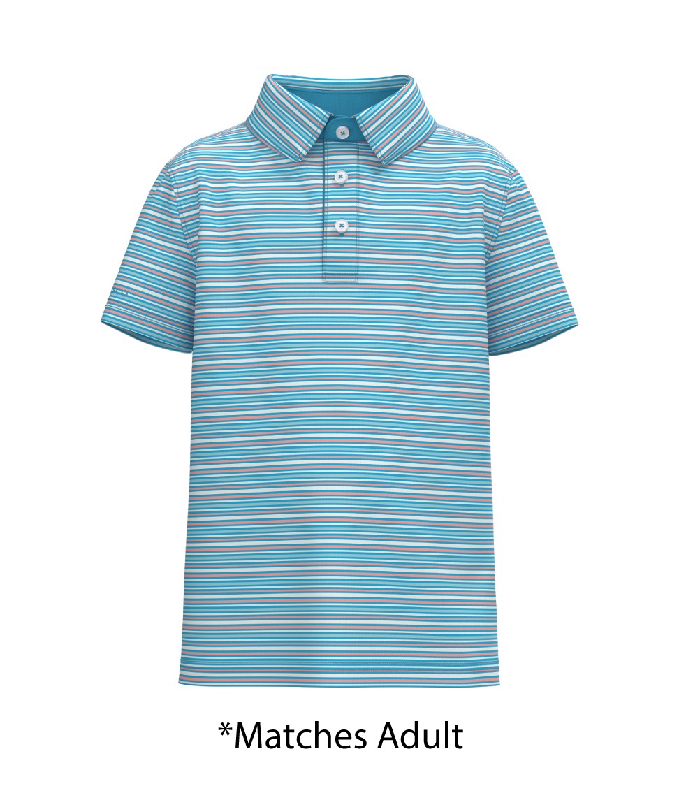 Youth Boys Sawgrass Stripe Polo - Marina - Image 2