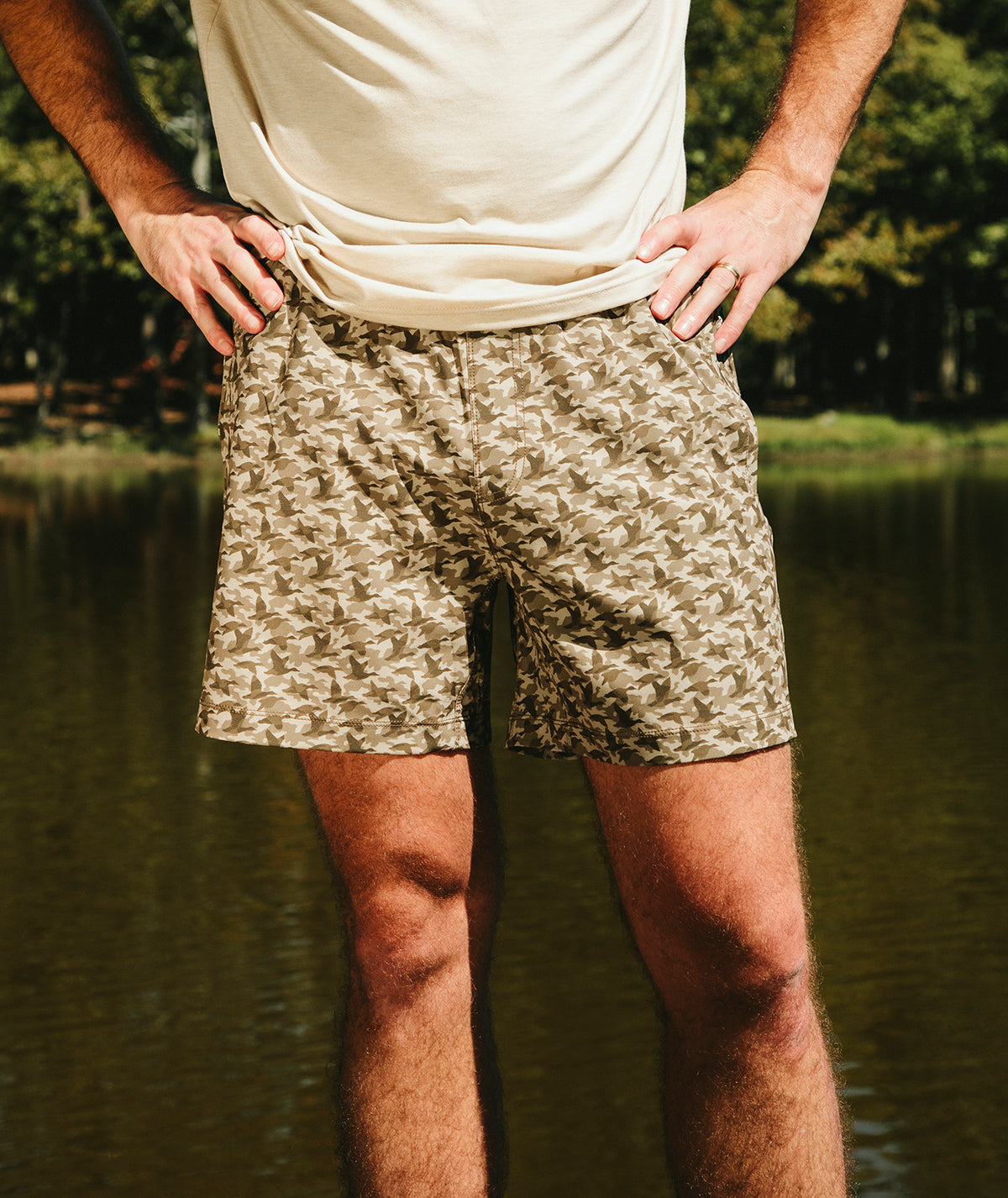 Everyday Hybrid Shorts - Mallard Mirage - image 6