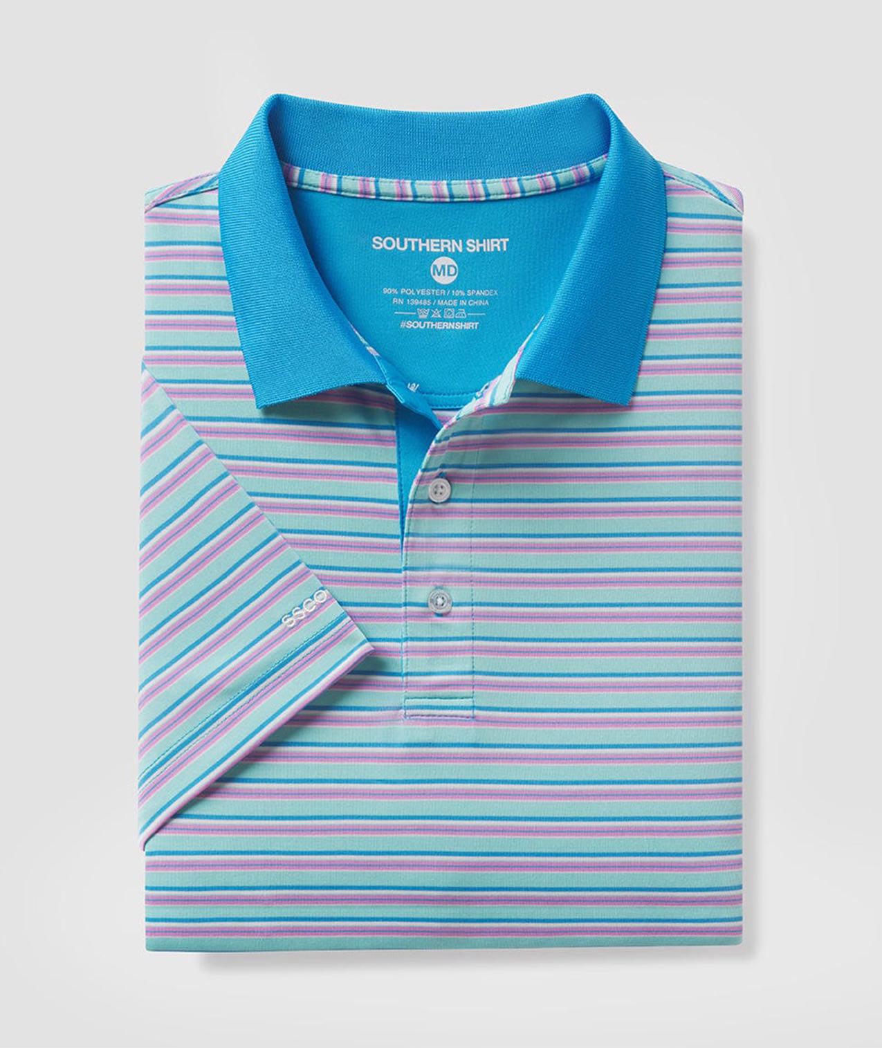 Somerset Stripe Polo - Tropical Teal - Image 1