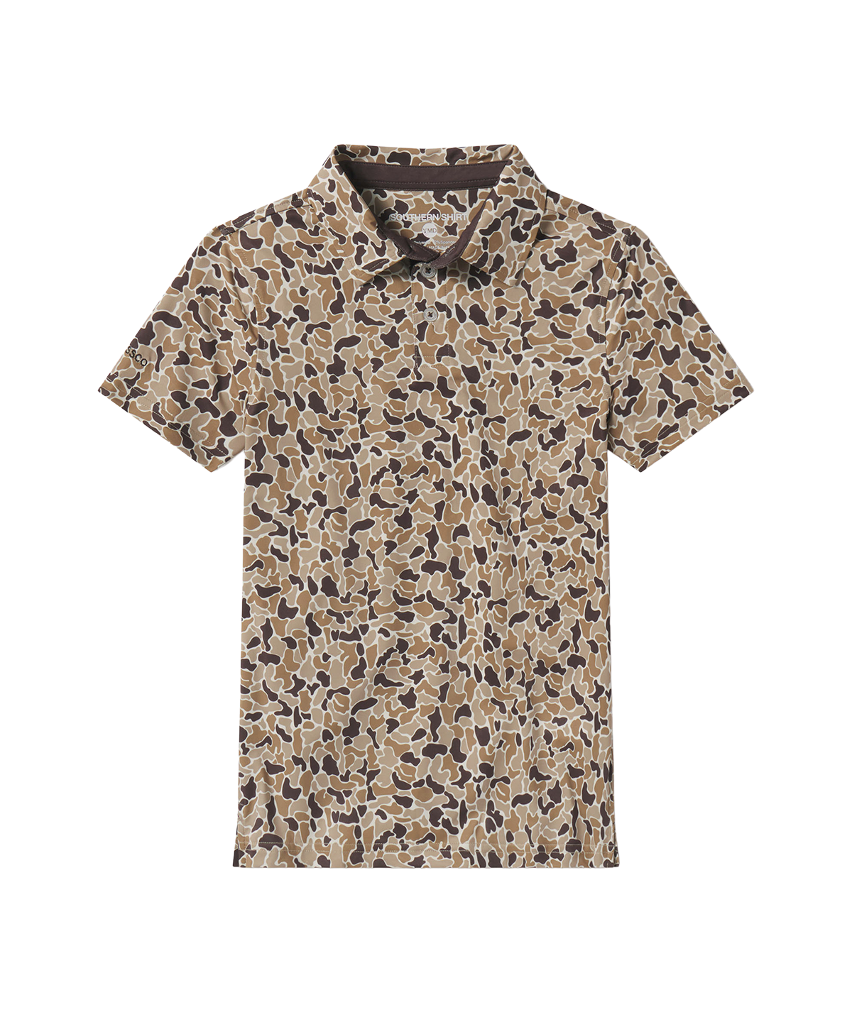 Boys Hunters Hideaway Printed Polo - Ember Brown - Image 1