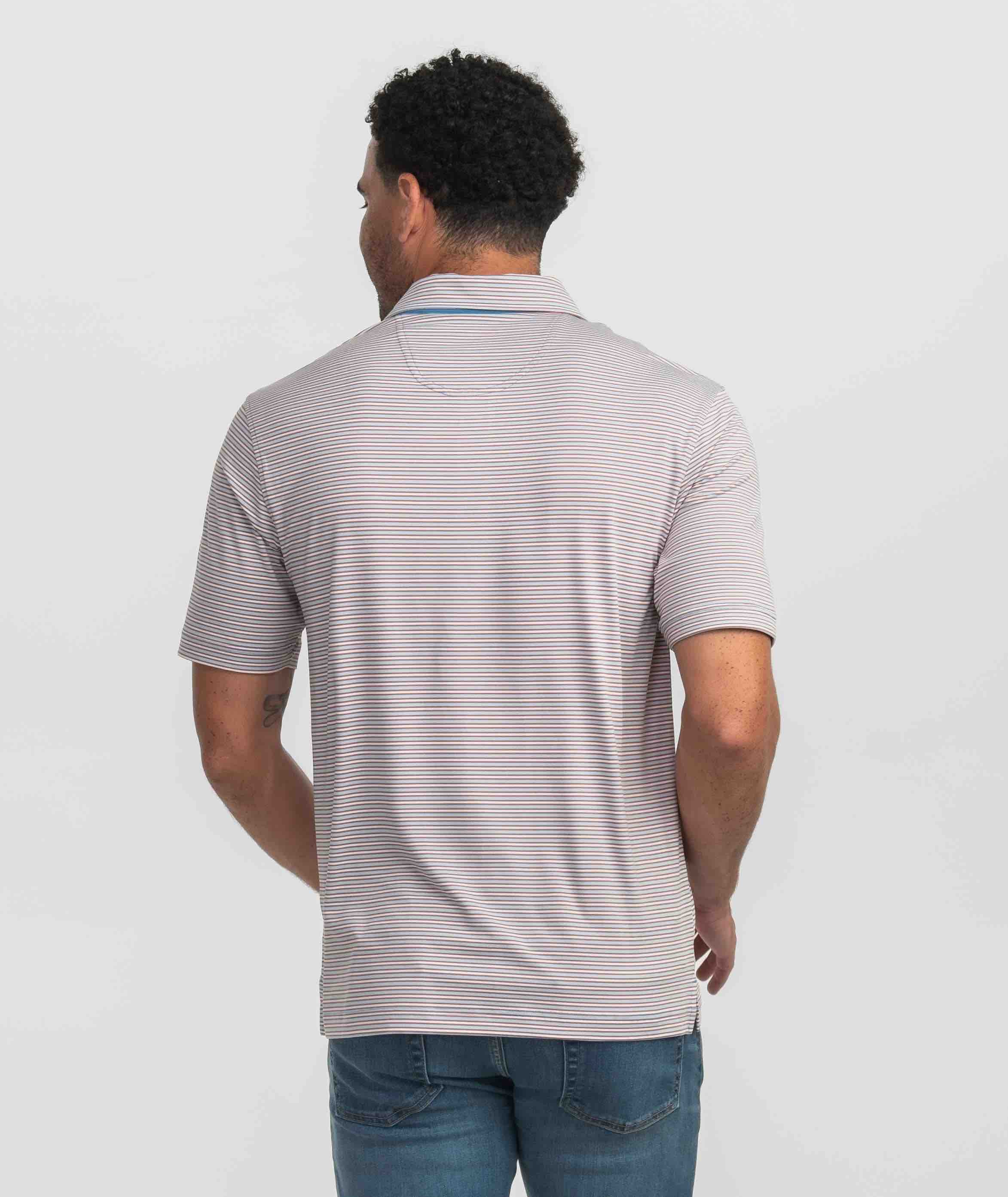 Scoreboard Stripe Polo - Smoke Blue - Image 4