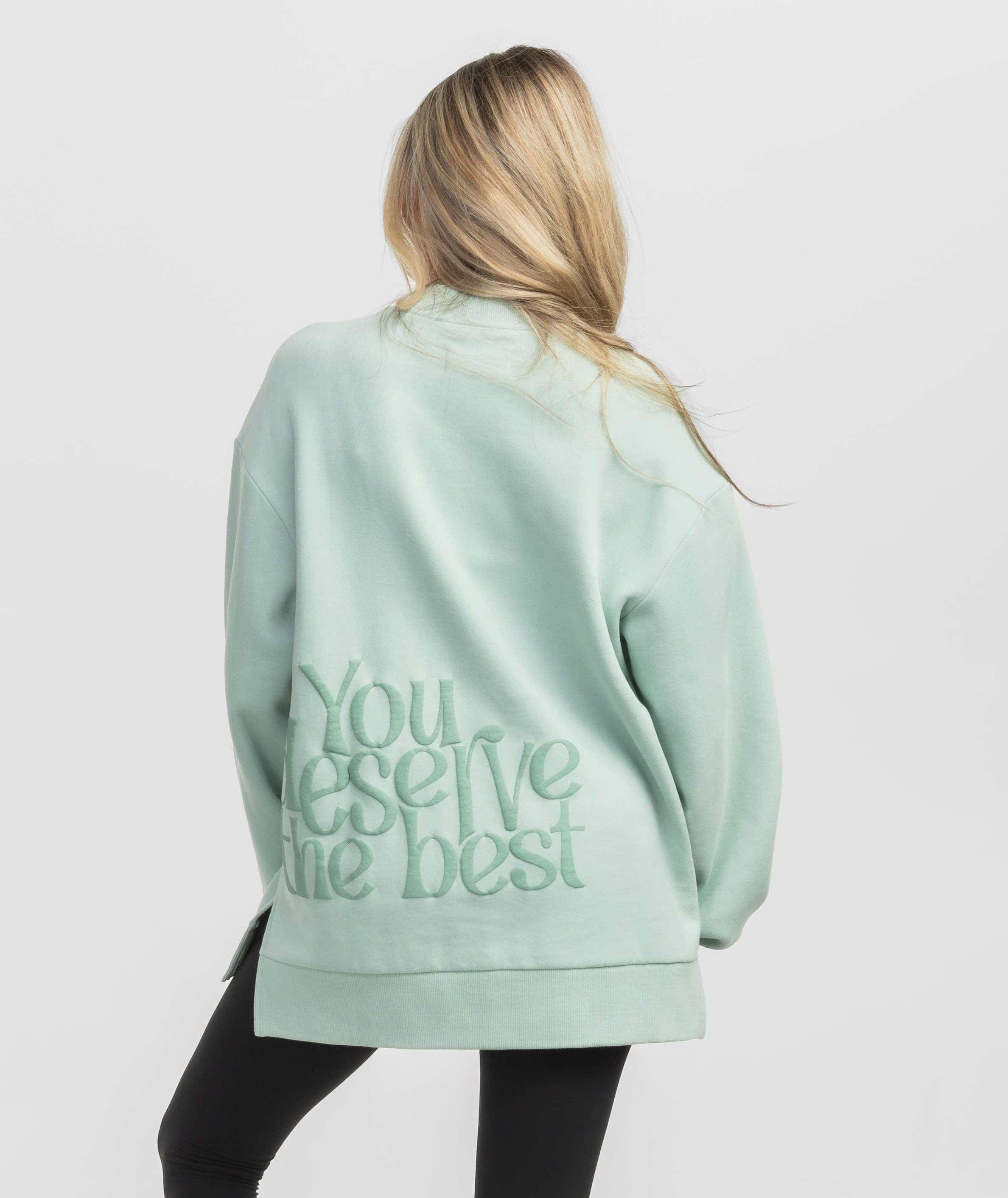 Happy Thoughts Puff Print Sweatshirt - Cool Mint - image 1