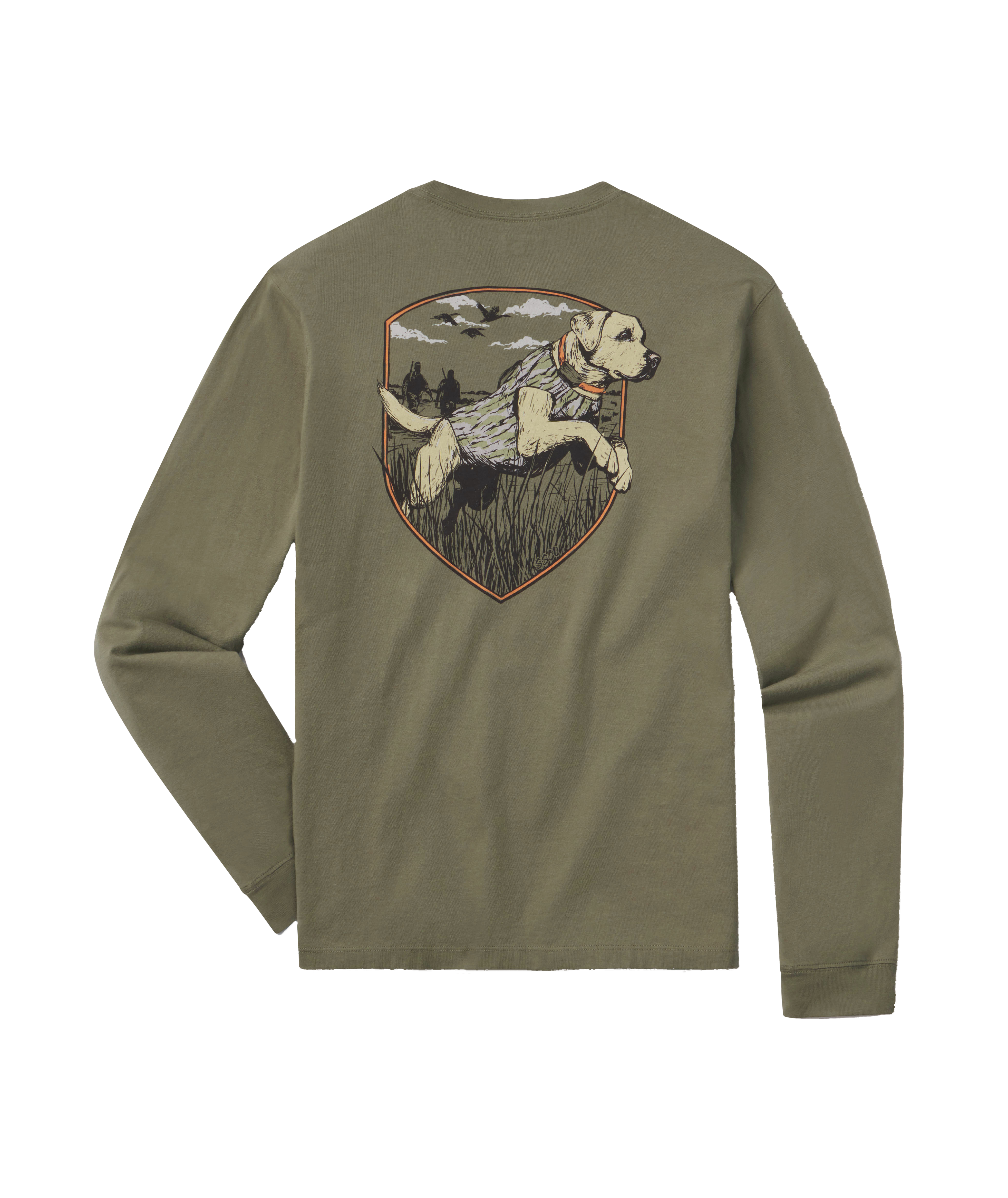 Youth Bayou Retriever Tee LS - Spanish Moss - Image 1