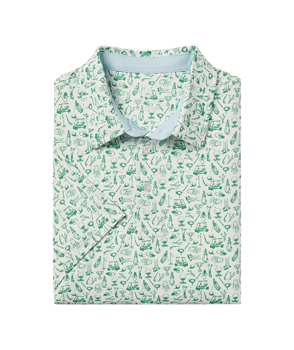 Tapped In Printed Polo - Meadow - Image 1