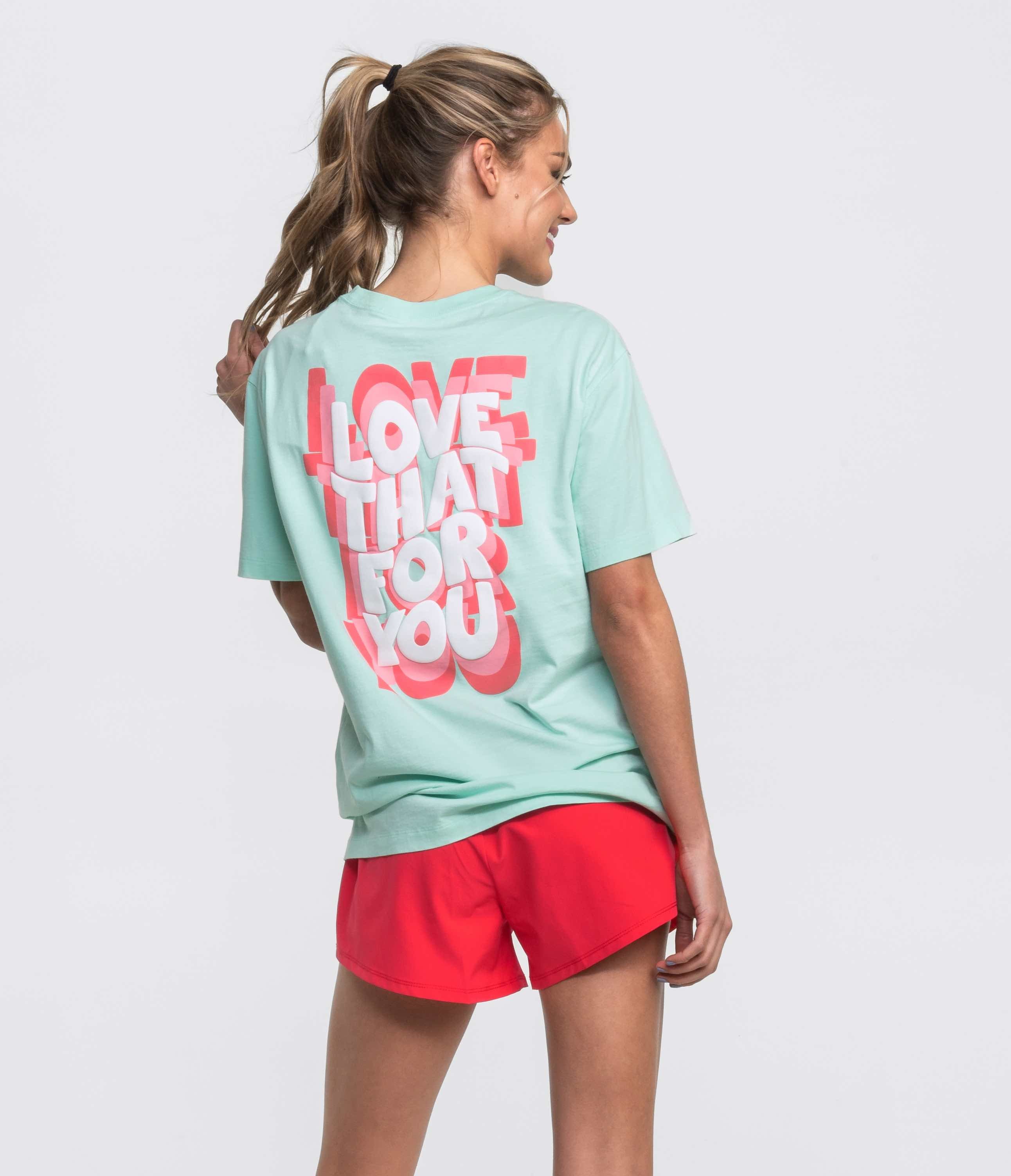 Think Positive Puff Print Tee SS - Beach Glass - Image 3