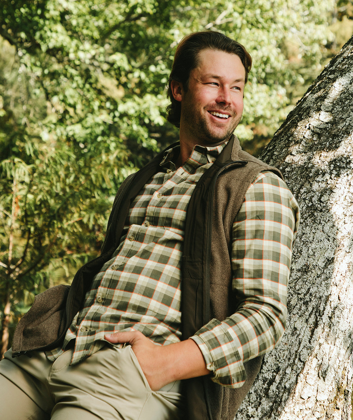 Crosshair Stretch Flannel LS - Oak Ridge - image 3