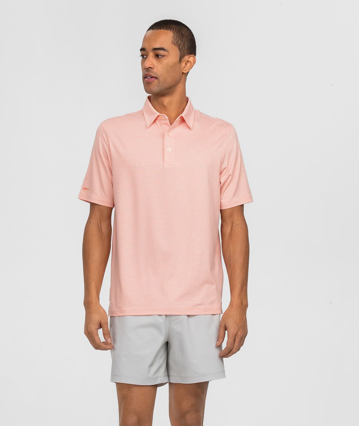 Heather Madison Stripe Polo - Flamingo - Image 2