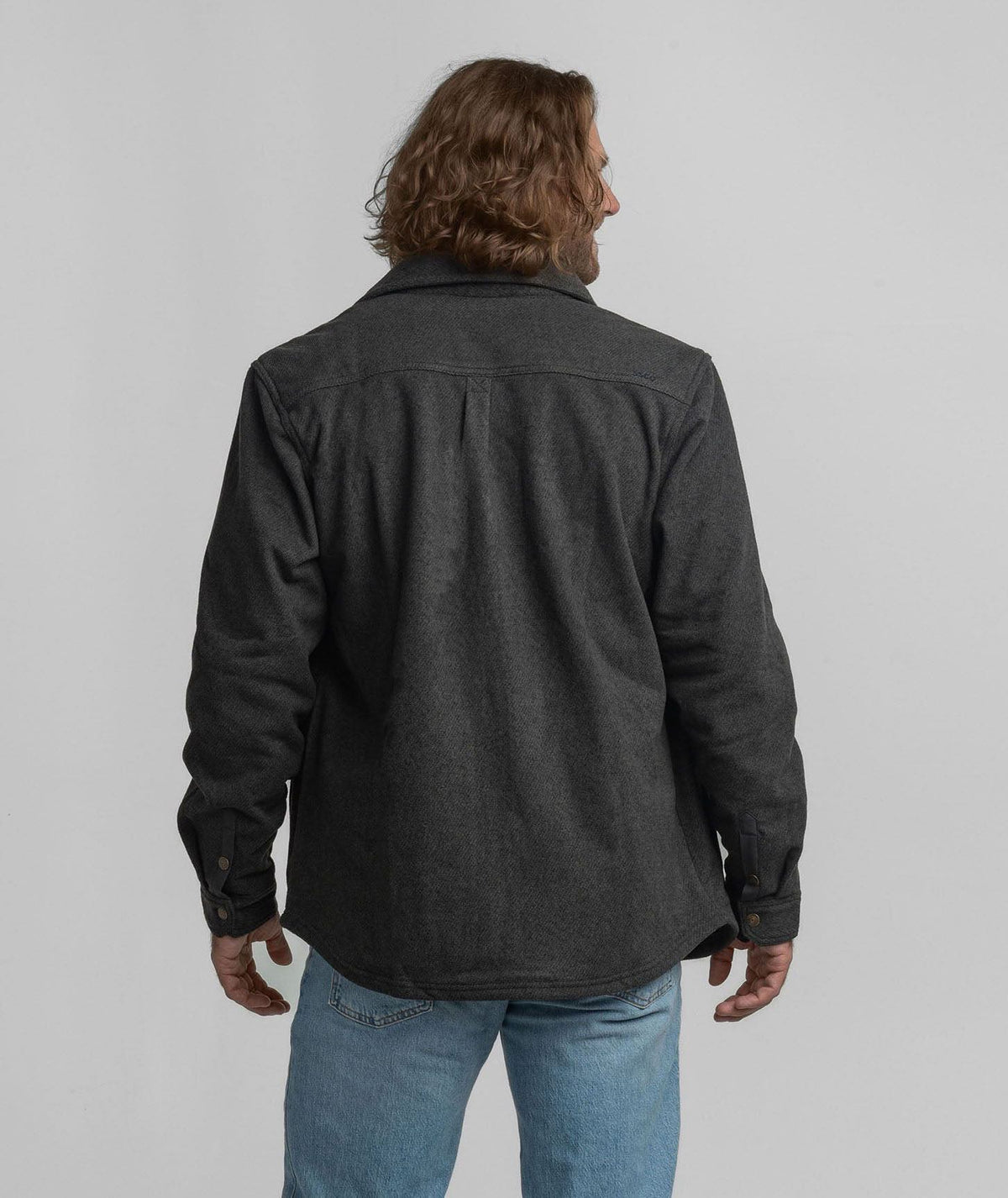 Stretch Twill Shacket - Iron Ore - image 4