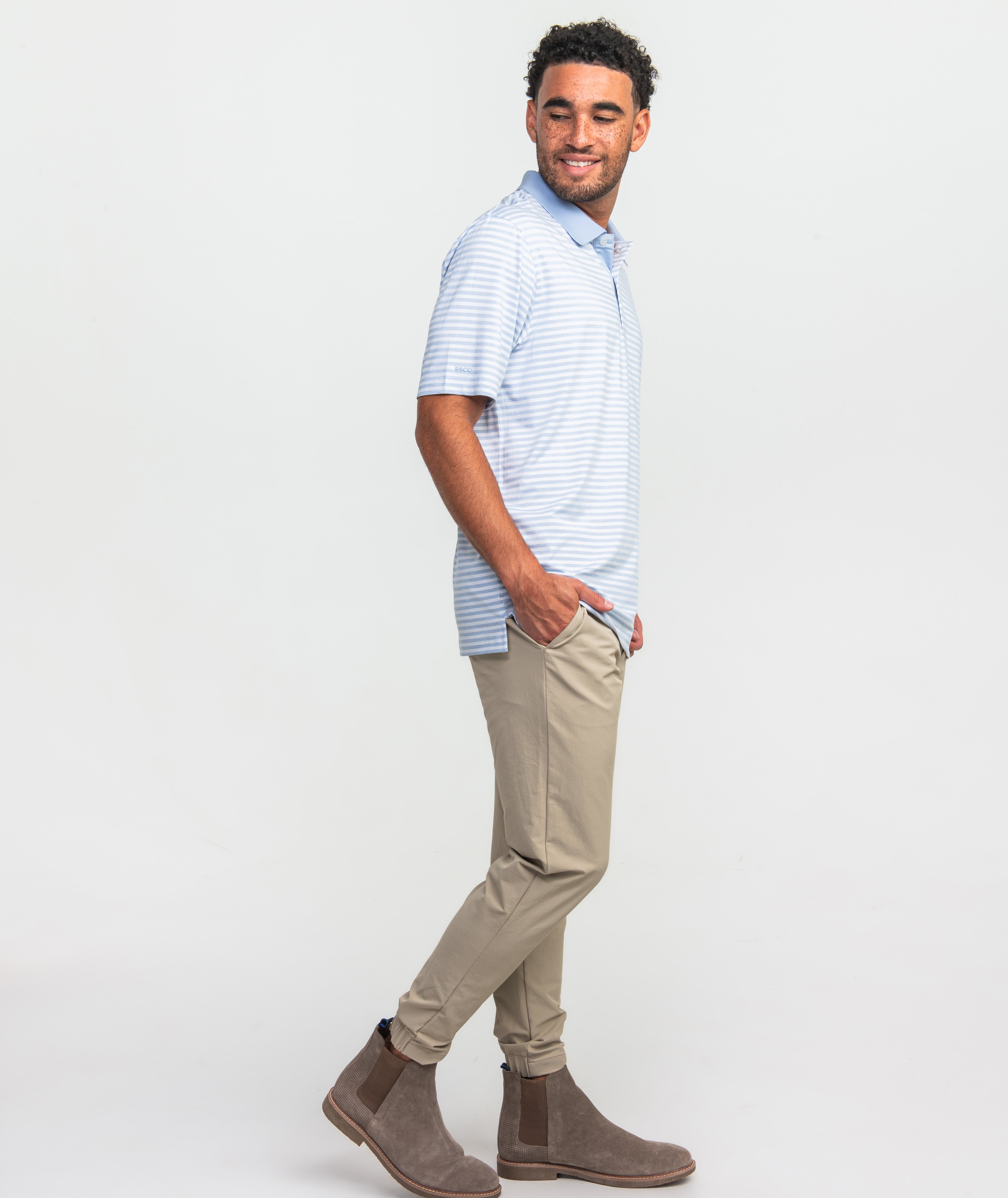 Country Club Heather Stripe Polo - Nimbus - Image 2