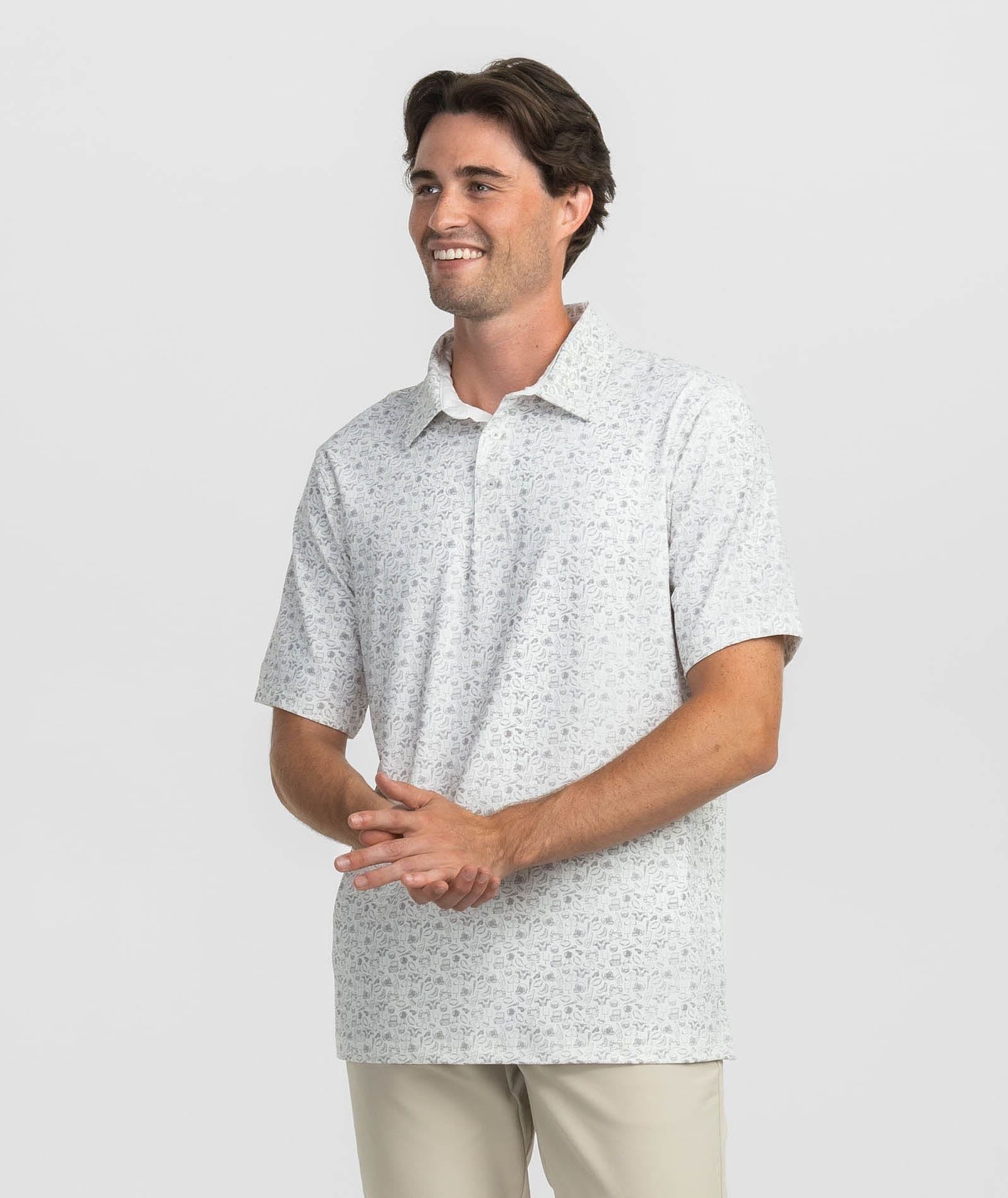 Biggest Fan Printed Polo - Hazy Gray - Image 2