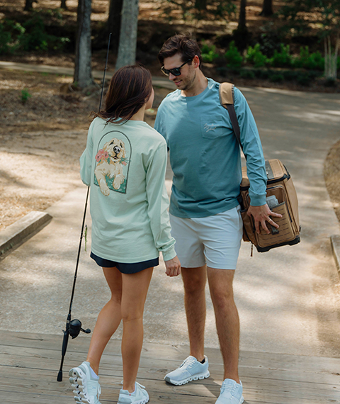 Floral Fetch Tee LS - Cool Mint - Image 4