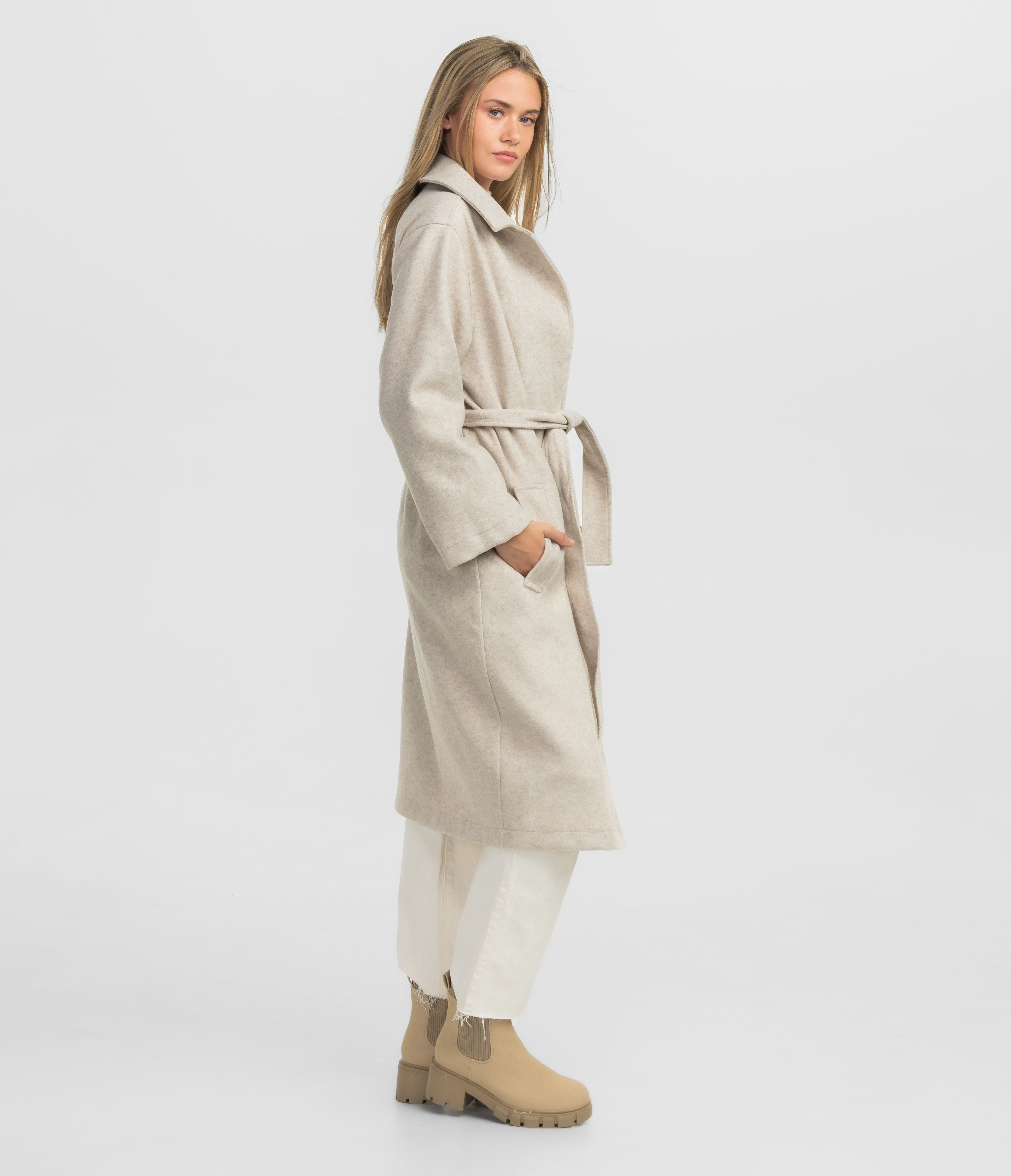 Broadway Fleece Coat - Oatmeal - Image 2