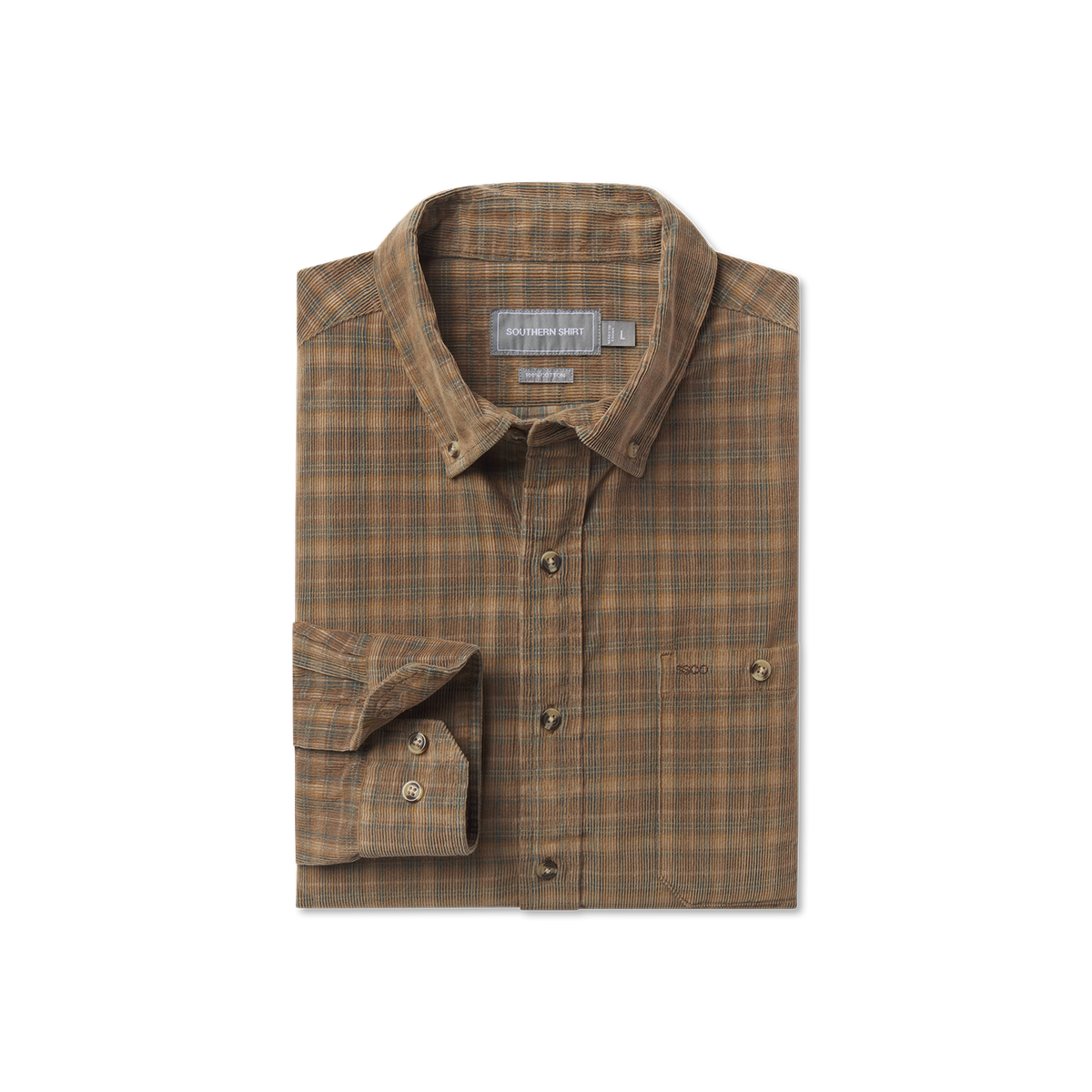 Braxton Lightweight Cord Flannel - Saddle - image 1