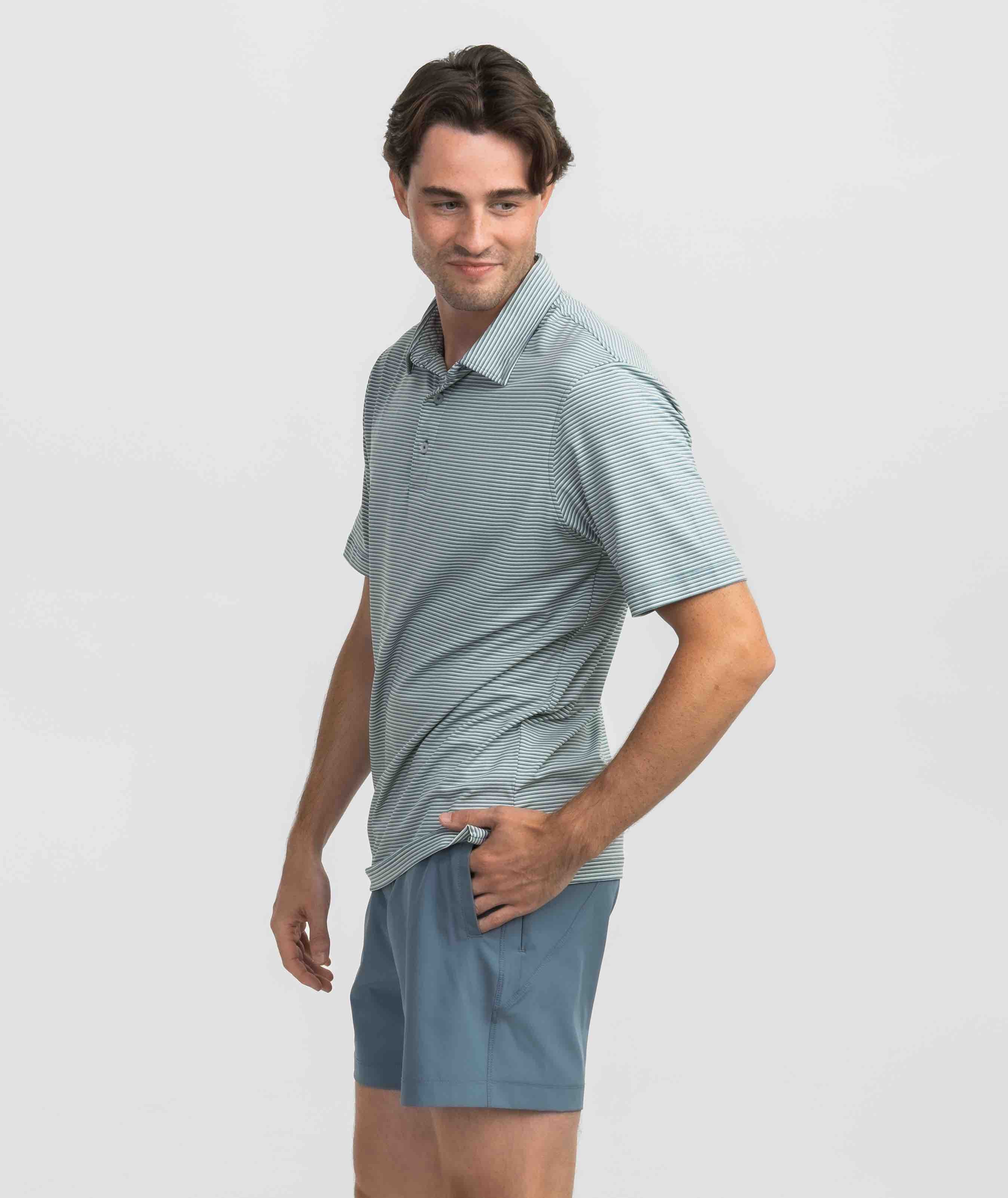 Largo Stripe Polo - Upland Green - Image 3