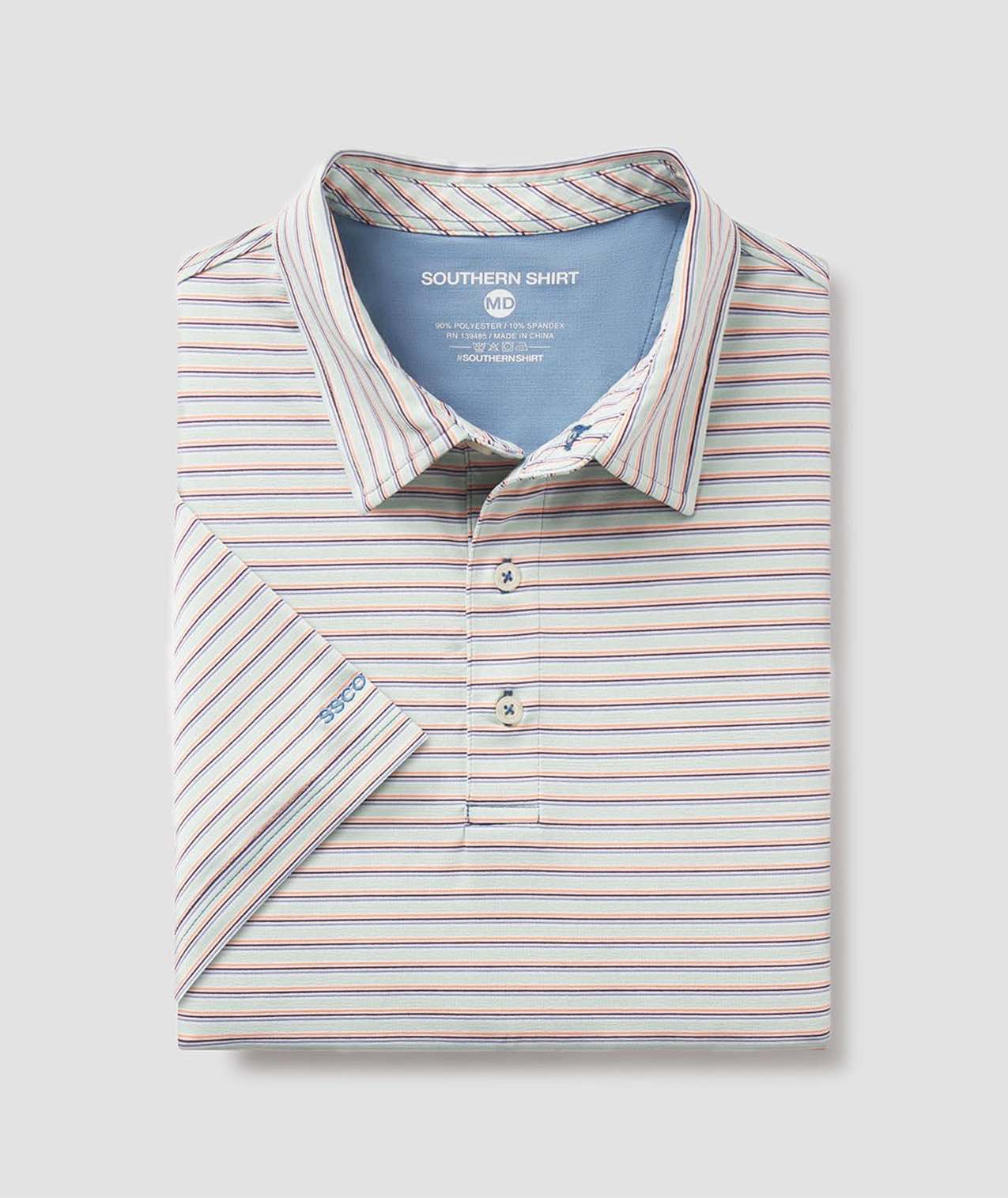 Augusta Stripe Polo - Seafoam - Image 1