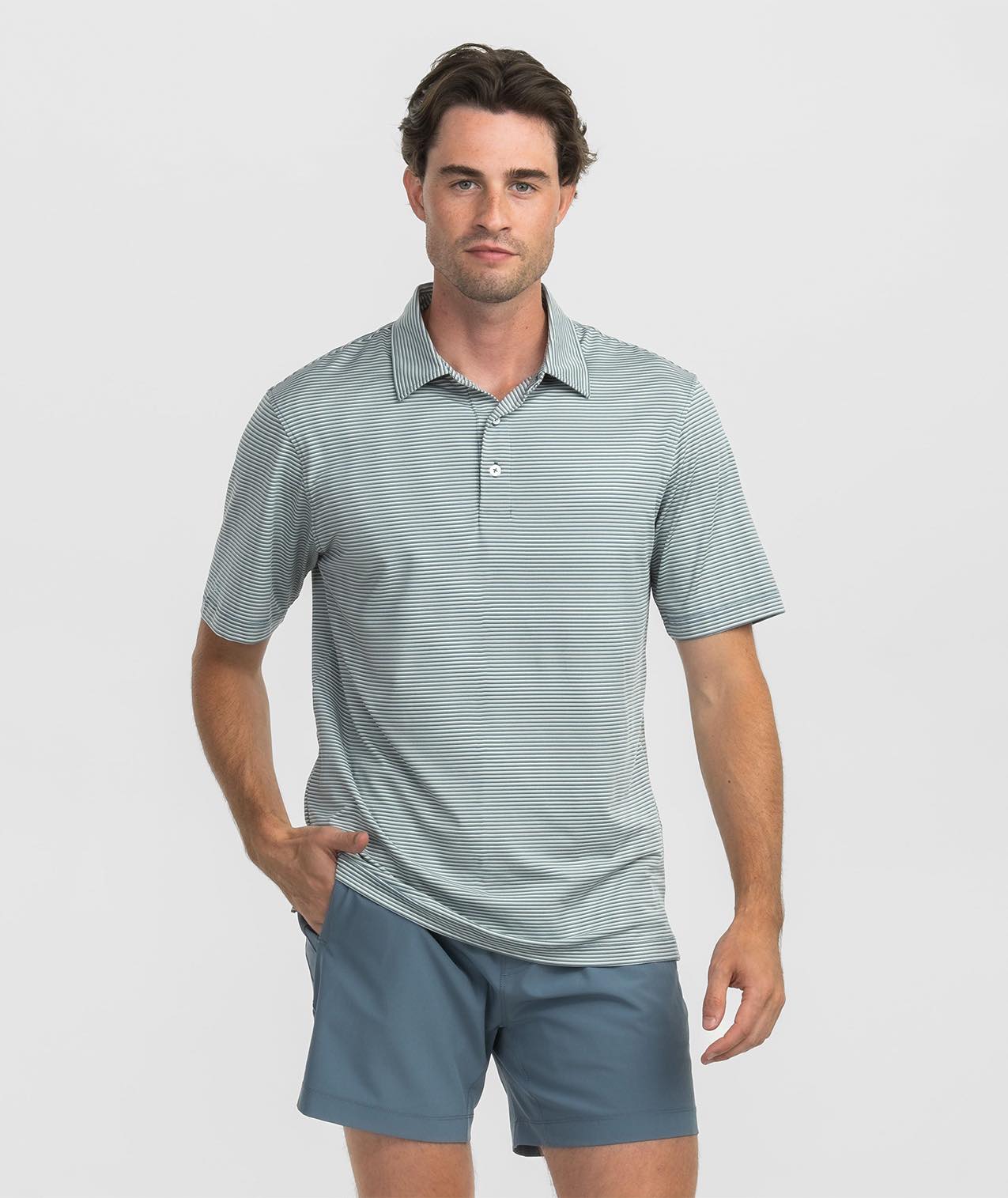 Largo Stripe Polo - Upland Green - Image 2