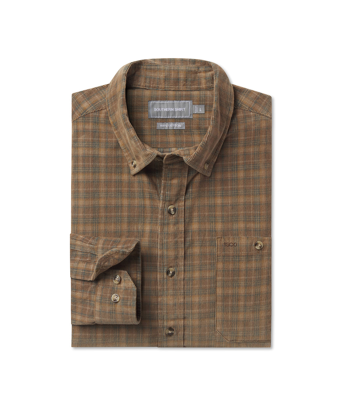 Braxton Lightweight Cord Flannel - Saddle - Image 1