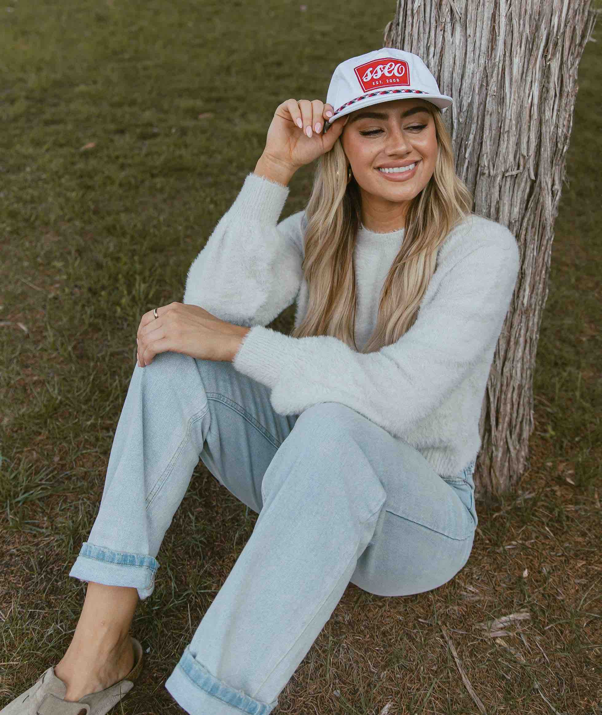 Cropped Feather Knit Sweater