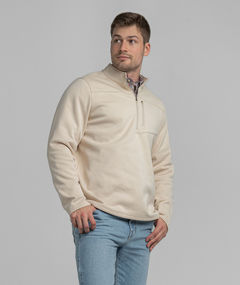 Fleece Essential Qtr Zip - Canvas - Image 1