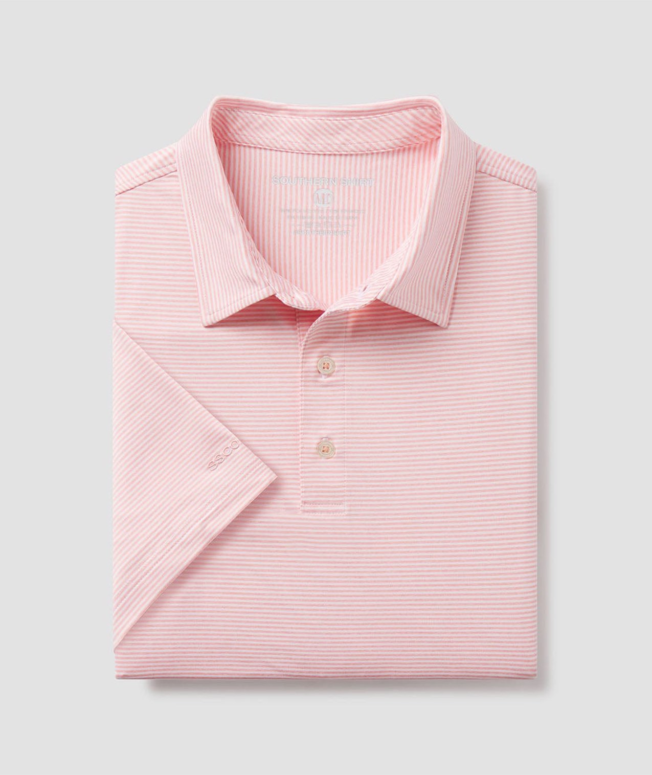 Heather Madison Stripe Polo - Conch Shell - Image 1