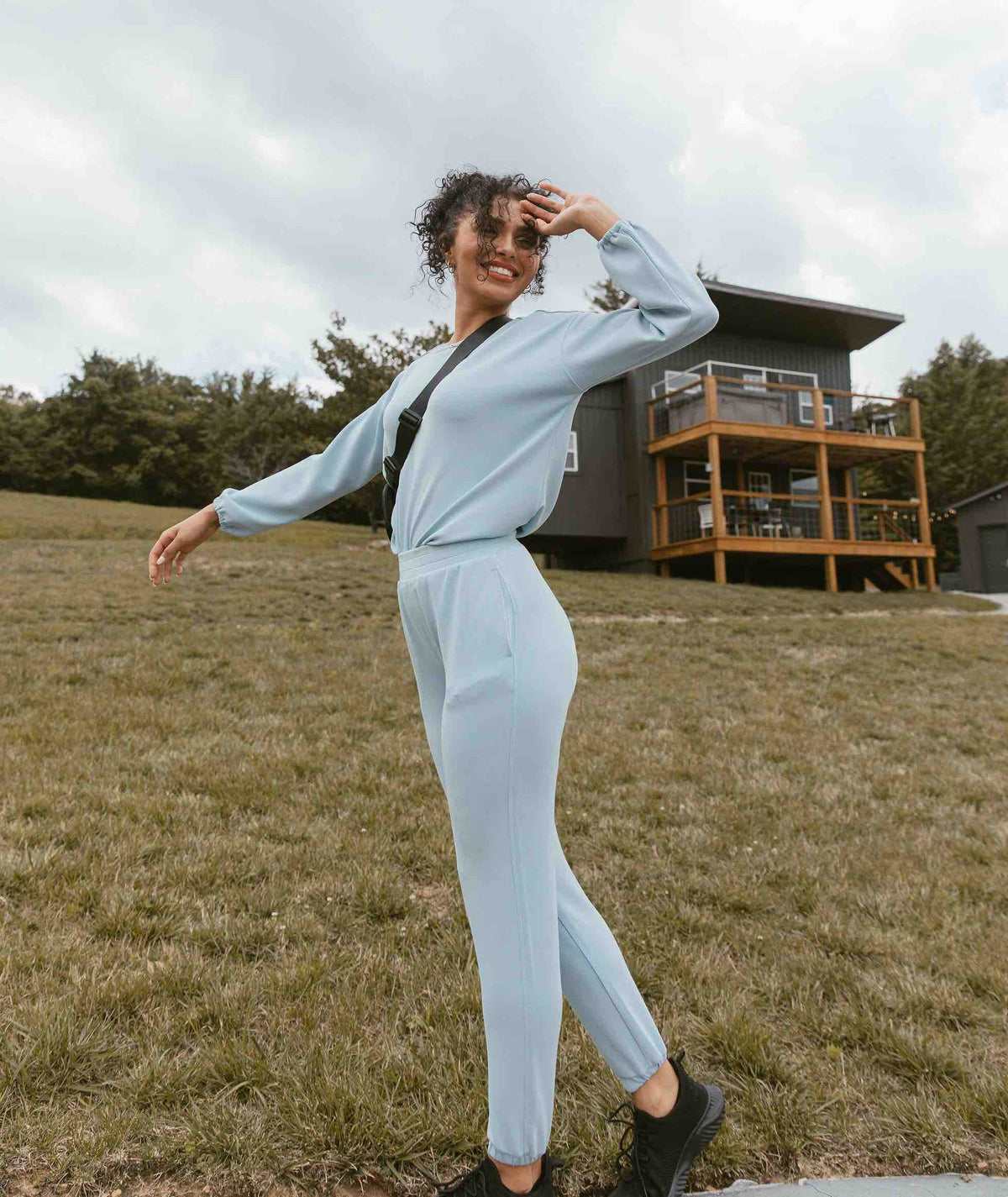 Buttery Soft Bella Lounge Joggers - Blue Fog - image 3