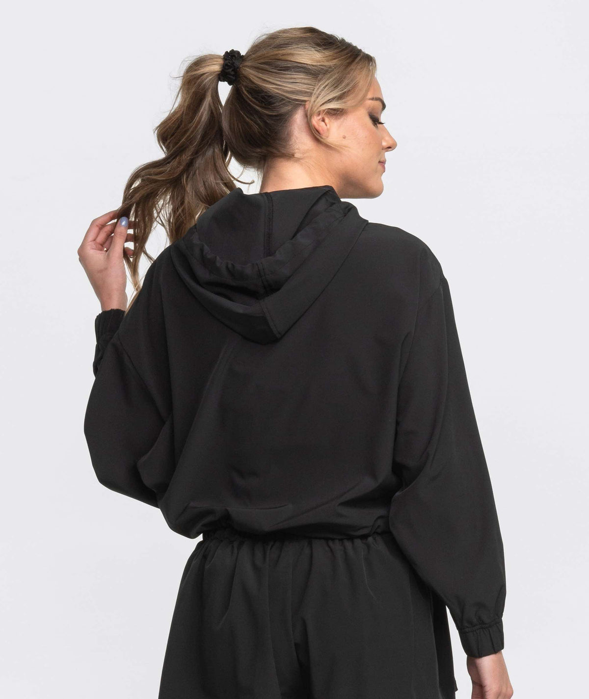 Hybrid Cropped Hoodie - Deep Space - image 3