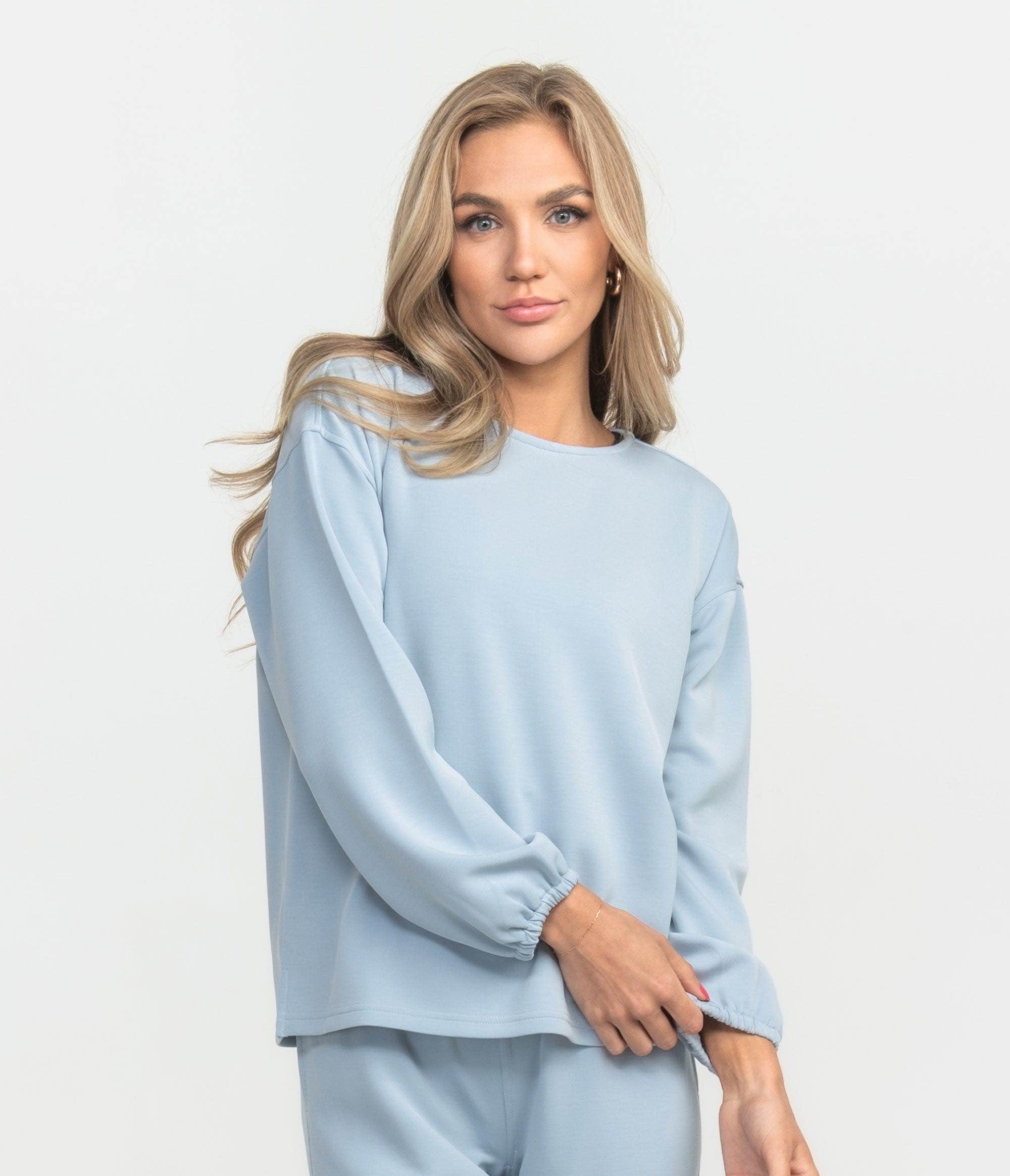 Buttery Soft Bella Lounge Top - Blue Fog - Image 1