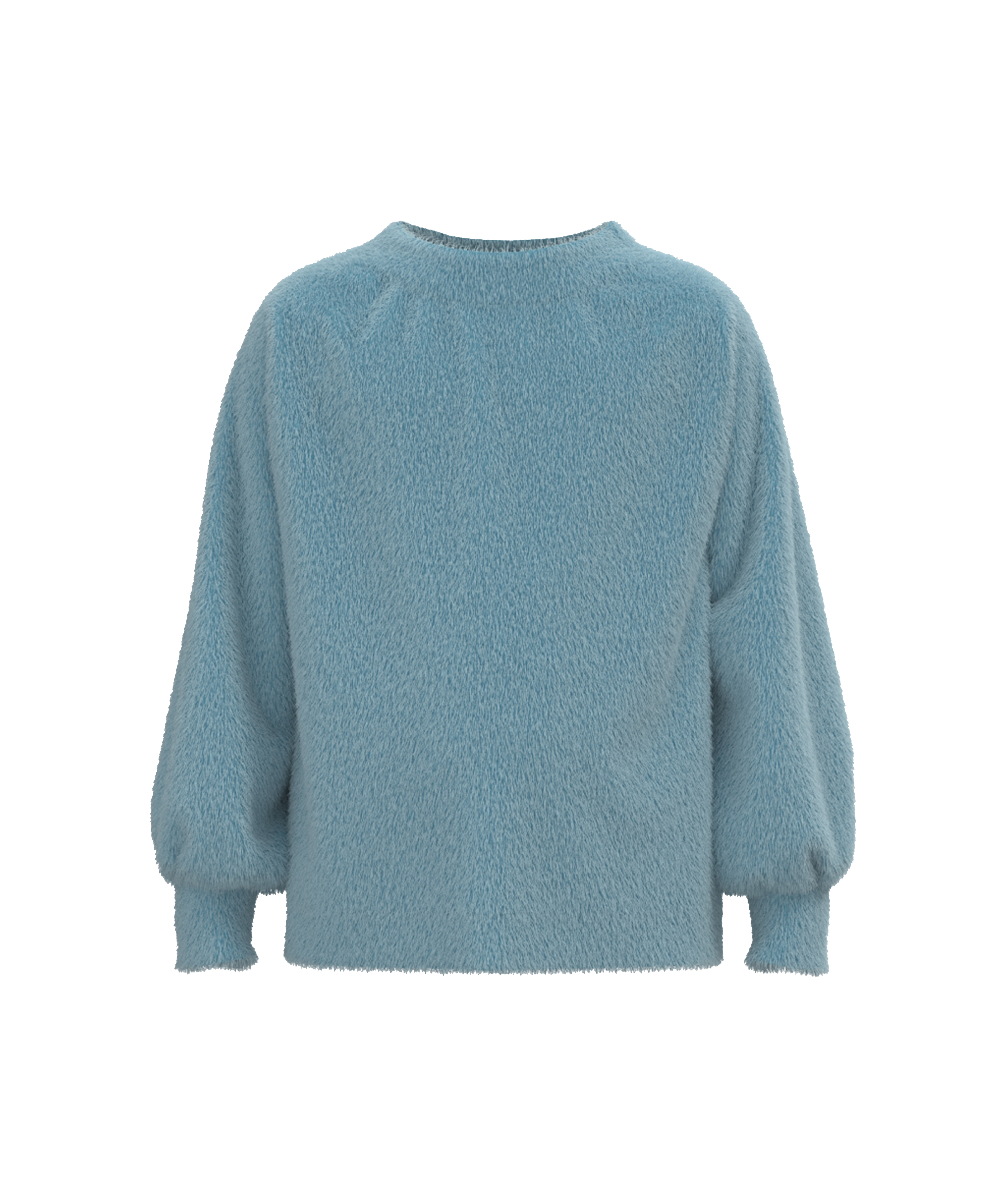 Girls Feather Knit Sweater - Chalky Blue - Image 1