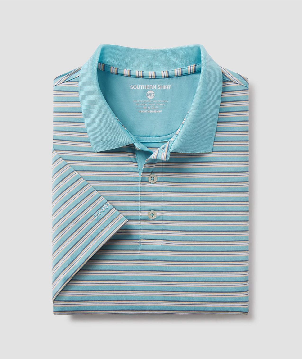 Somerset Stripe Polo - Coastline - Image 1