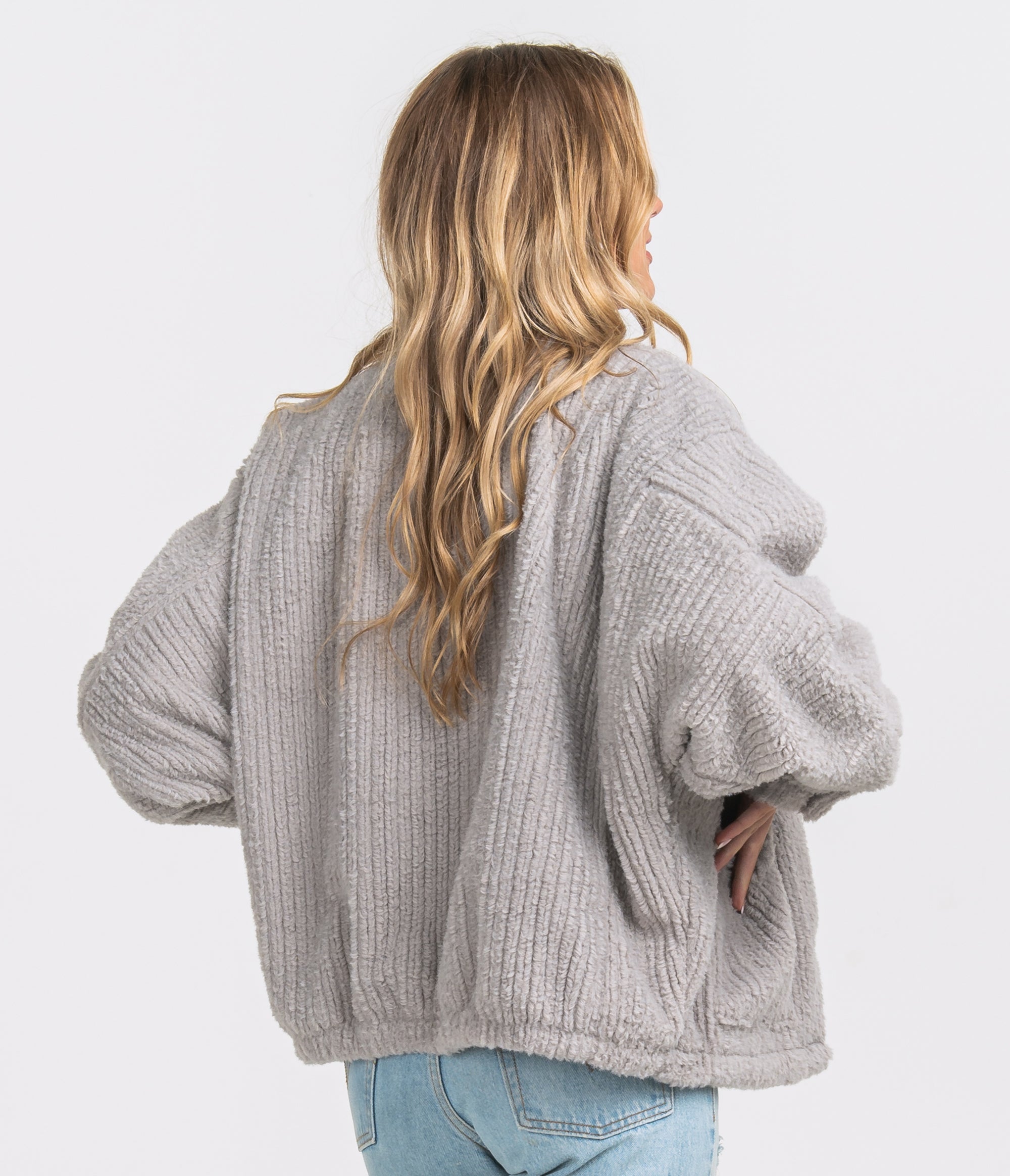 Peyton Sherpa Pile Jacket - Overcast - Image 3