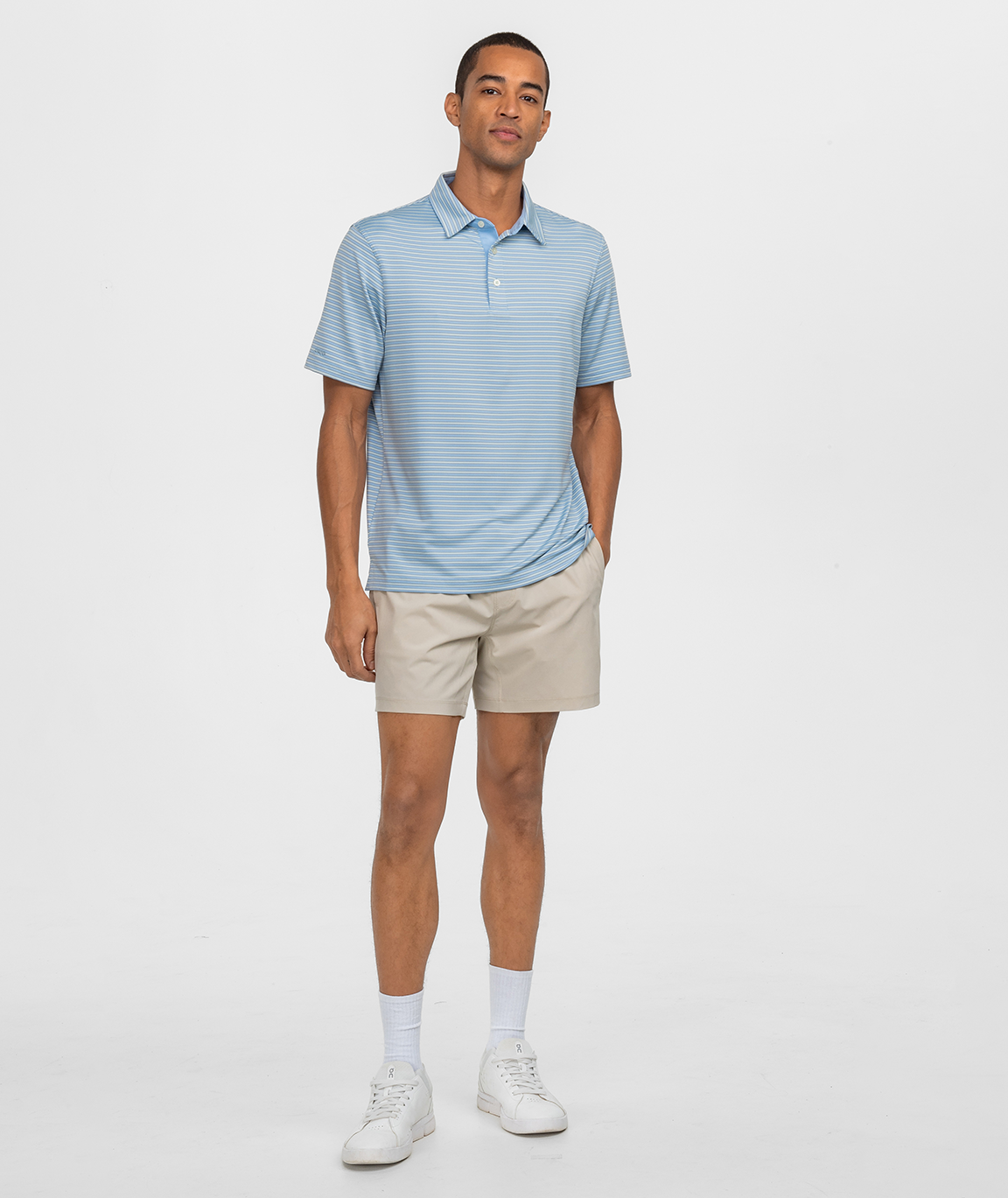 Scoreboard Stripe Polo - Tidewater - Image 2