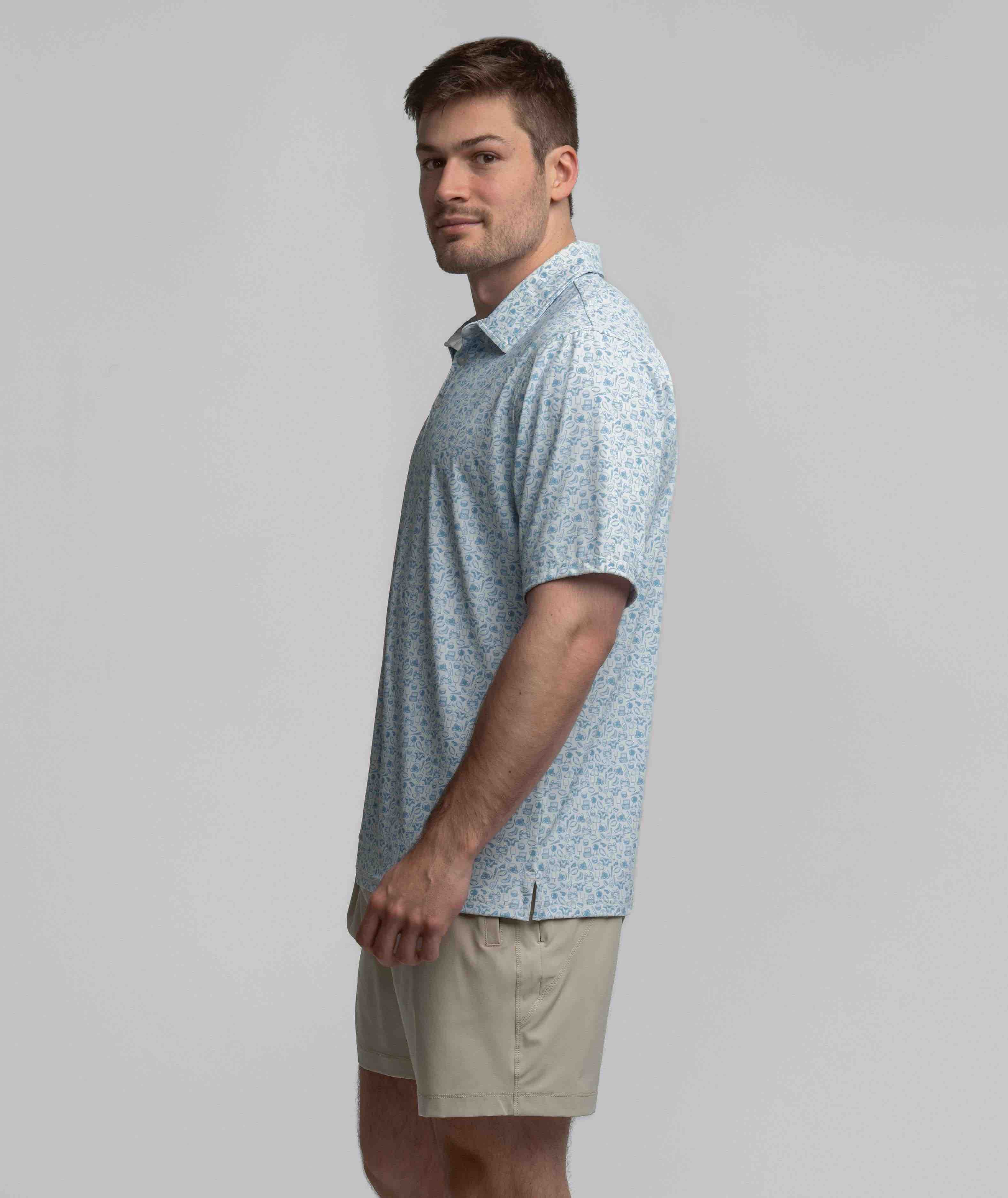 Biggest Fan Printed Polo - Powder Blue - Image 2