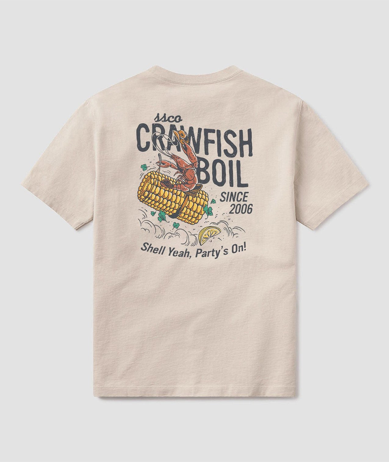Crawfish Boil Tee SS - Taupe - Image 1