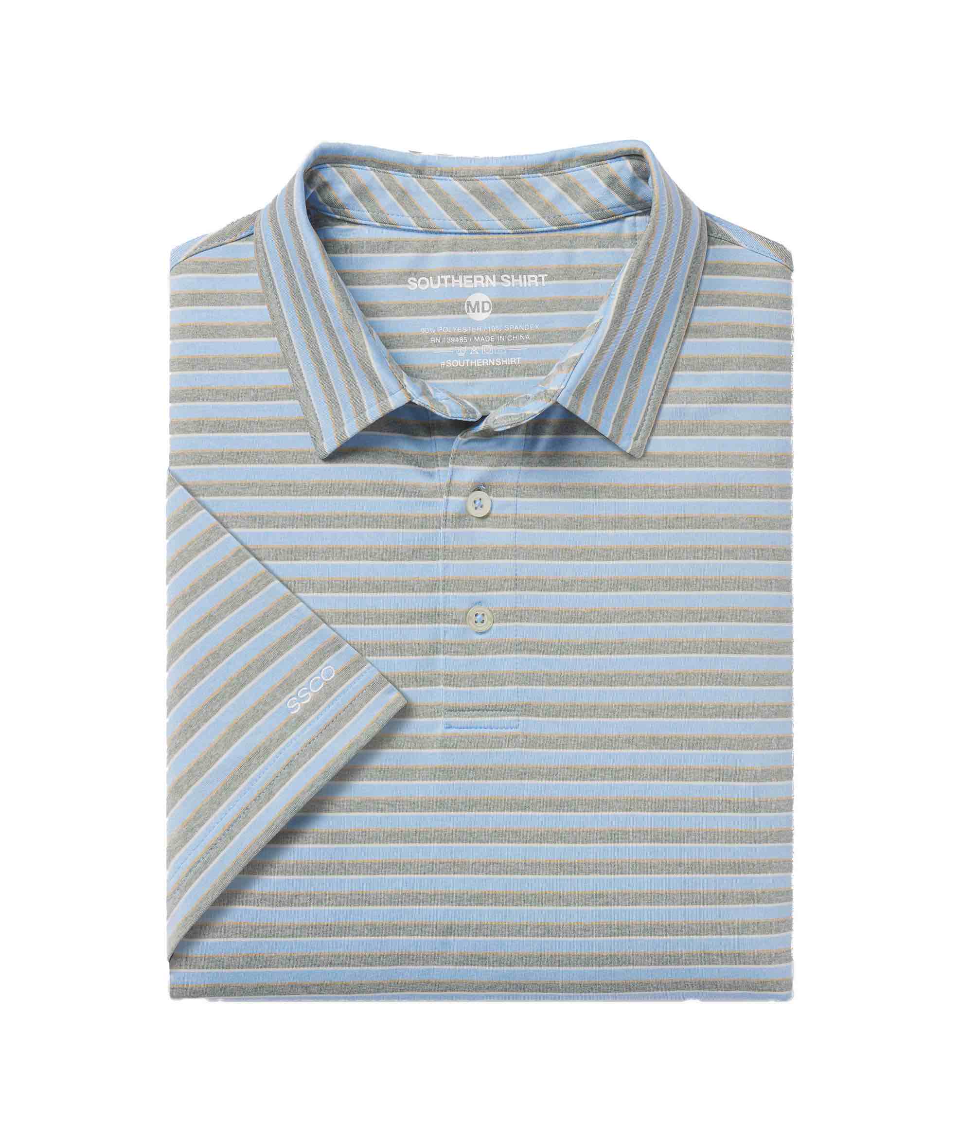Cahaba Heather Stripe Polo - Ridgeway - Image 1