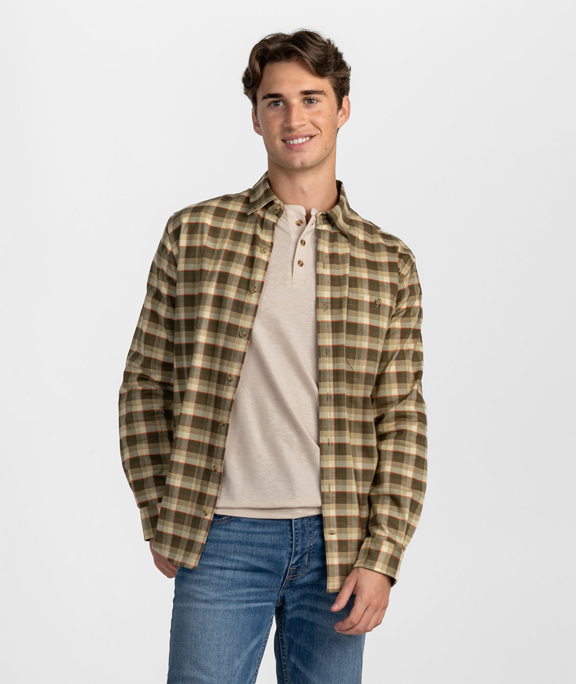 Crosshair Stretch Flannel LS - Oak Ridge - image 1