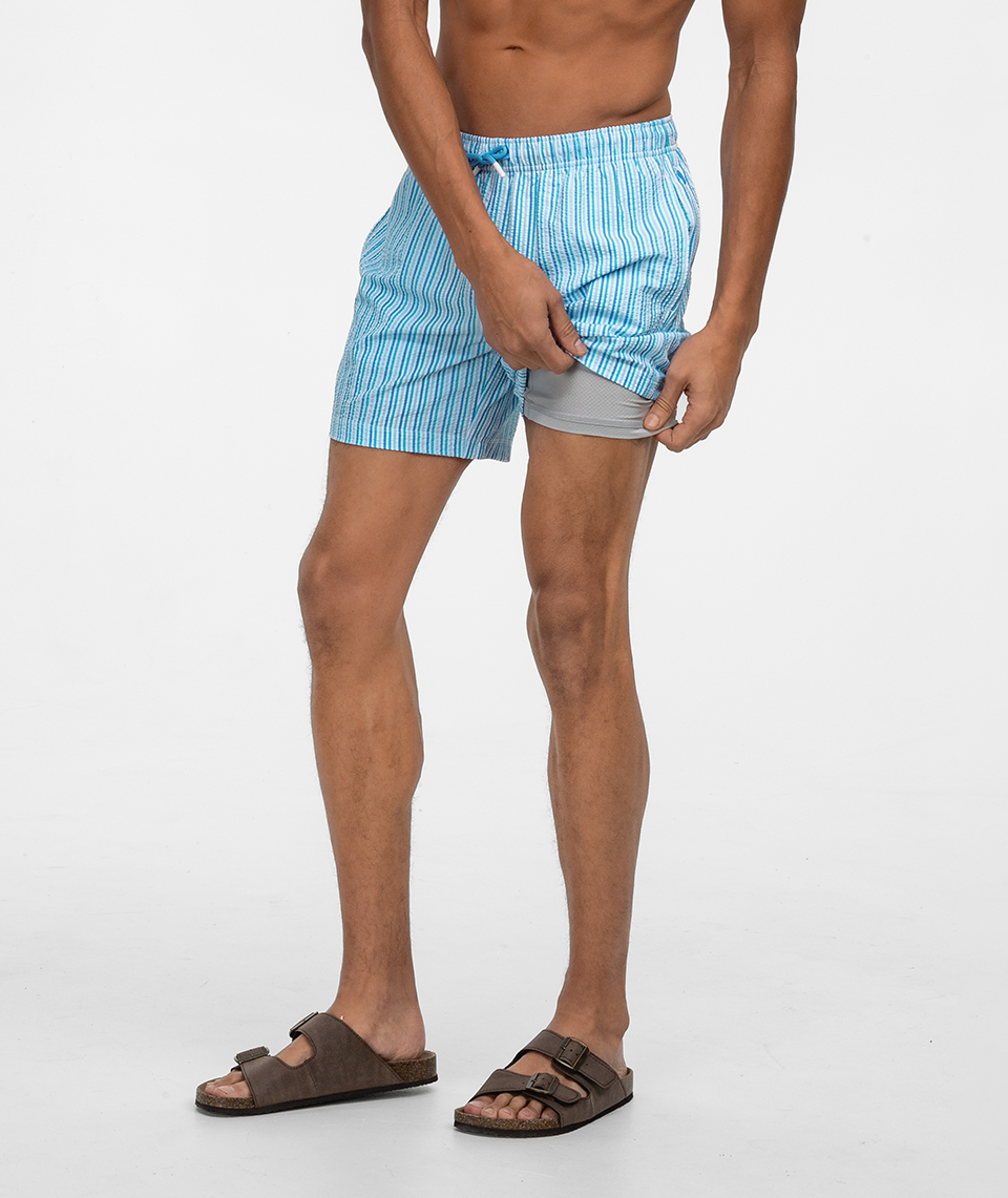 Clubhouse Seersucker Swim Shorts