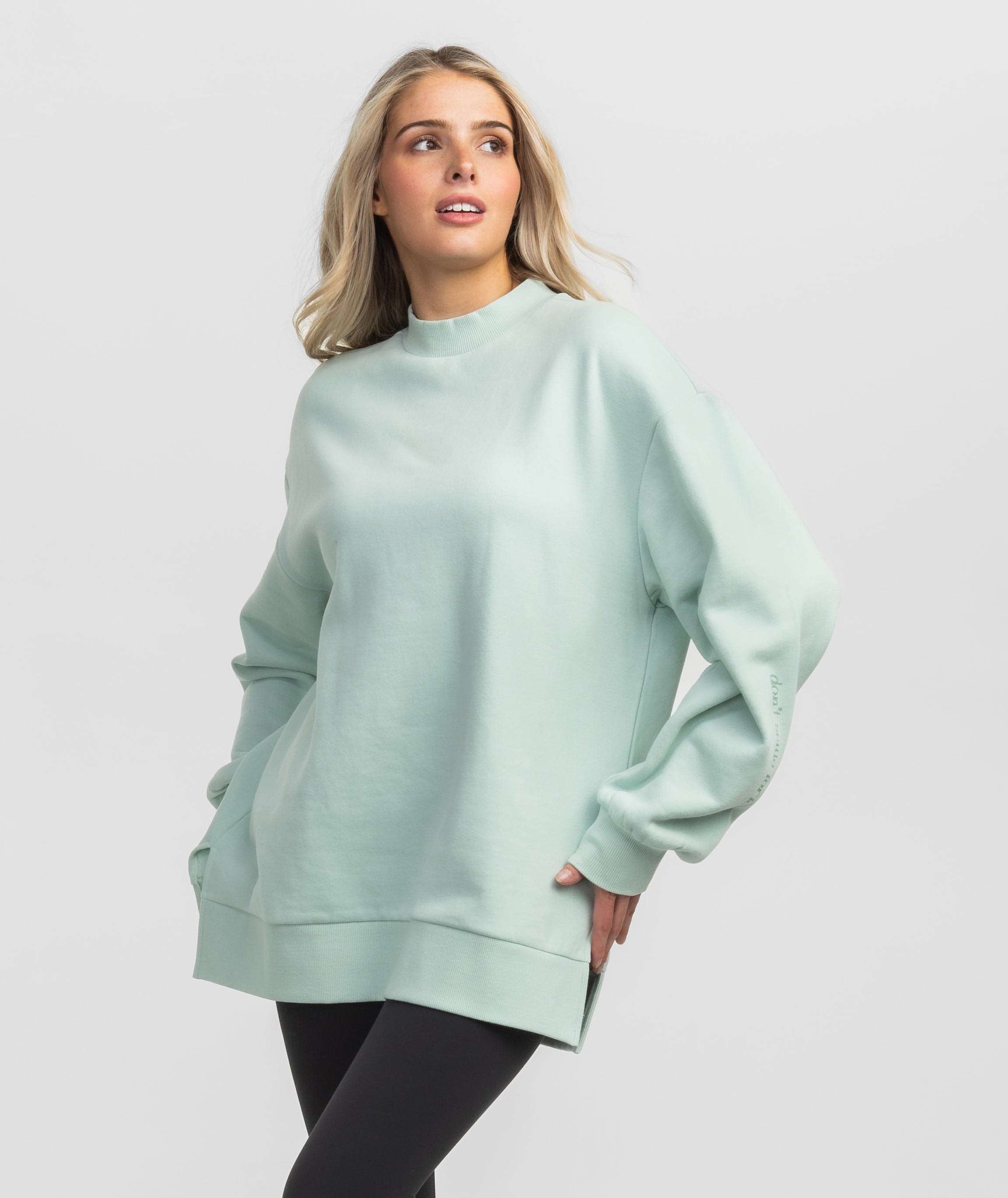 Happy Thoughts Puff Print Sweatshirt - Cool Mint - image 2