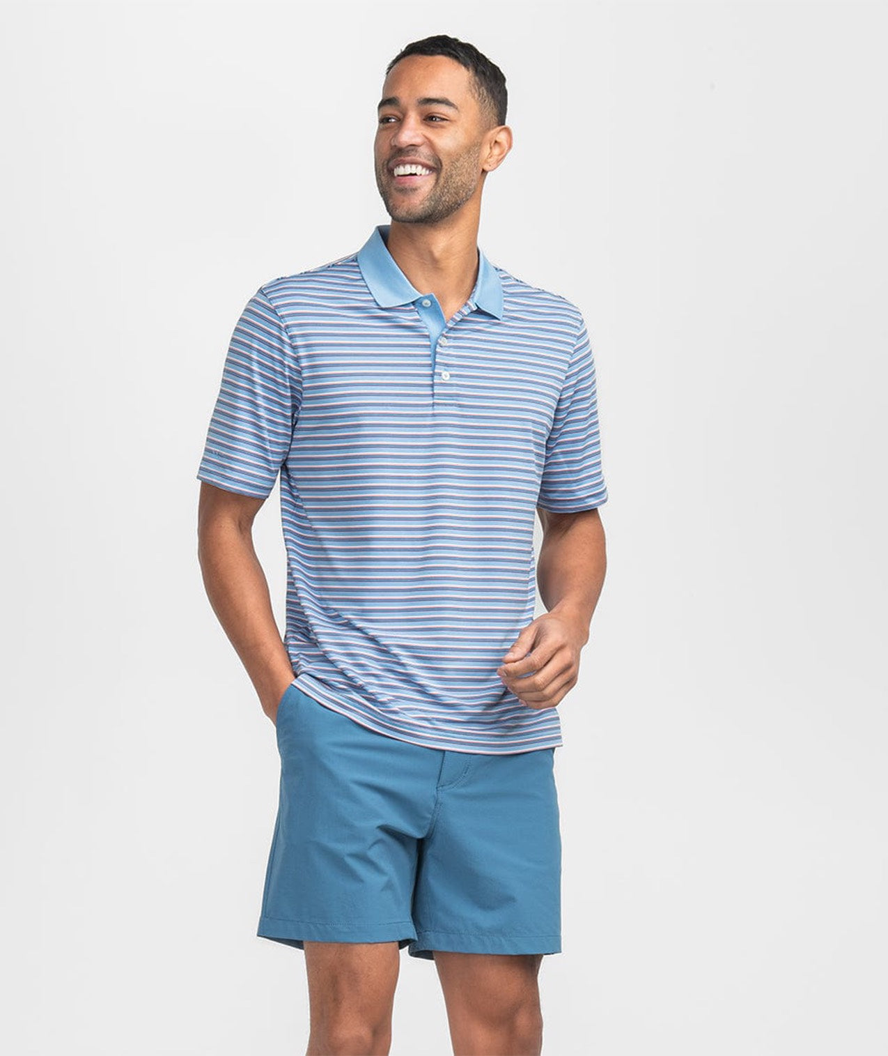 Somerset Stripe Polo - Patriot - Image 2