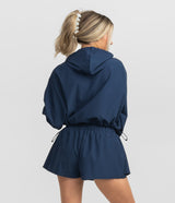 Hybrid Cropped Hoodie - Classic Navy