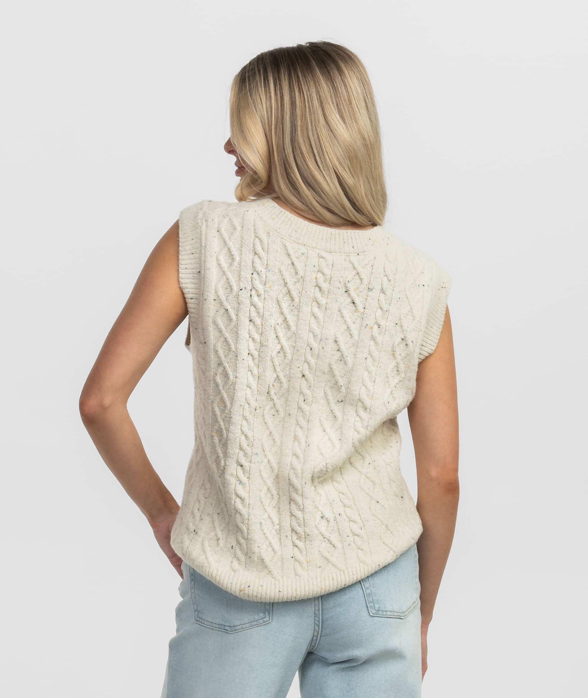 Cable Sweater Vest - Off White - Image 2