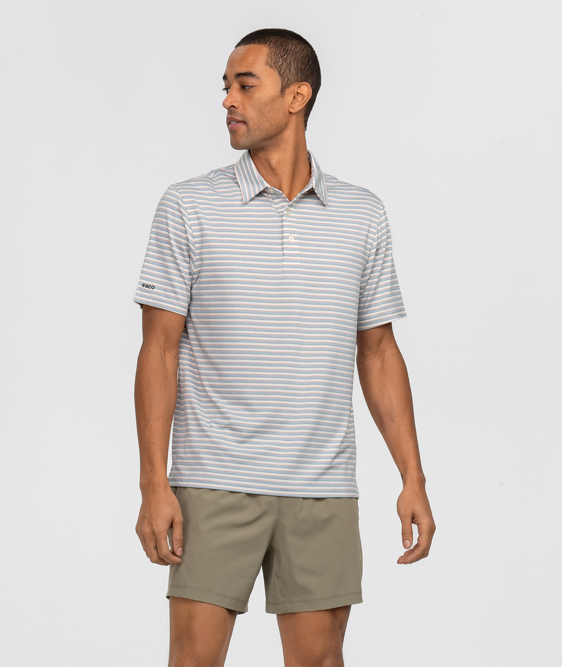 Cahaba Heather Stripe Polo - Hampton - Image 2