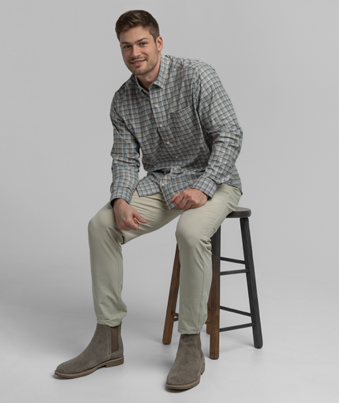 Hawthorne Plaid LS - Mallard - Image 2