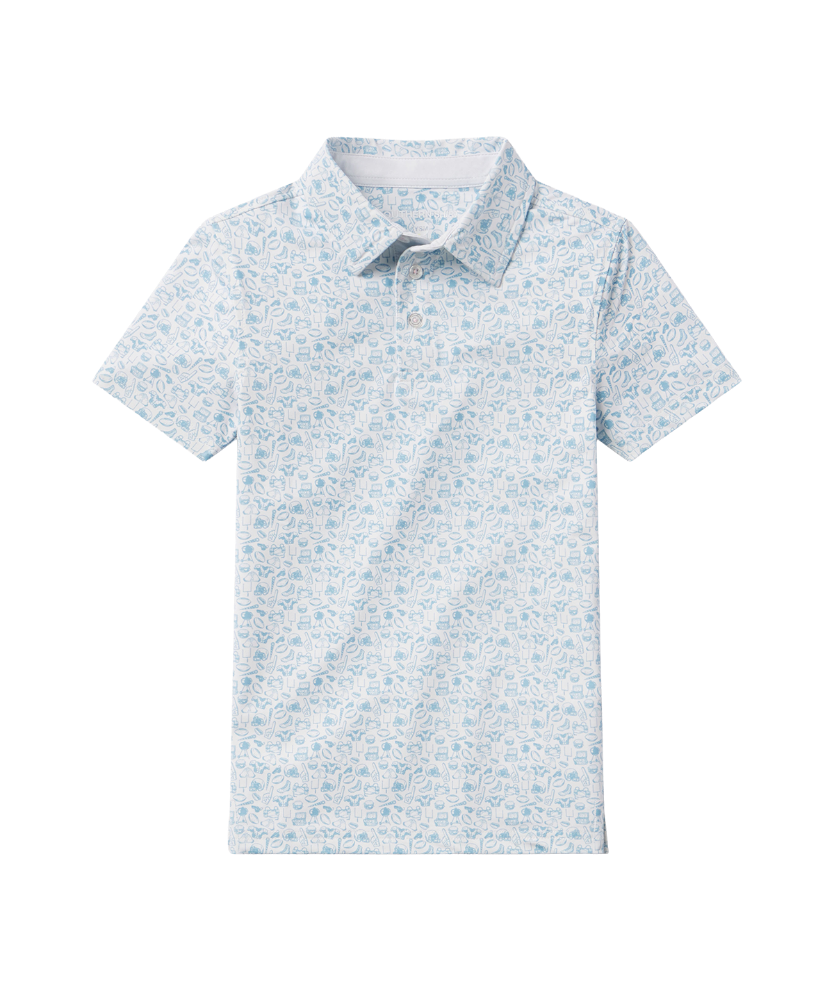 Youth Biggest Fan Printed Polo - Powder Blue - Image 1