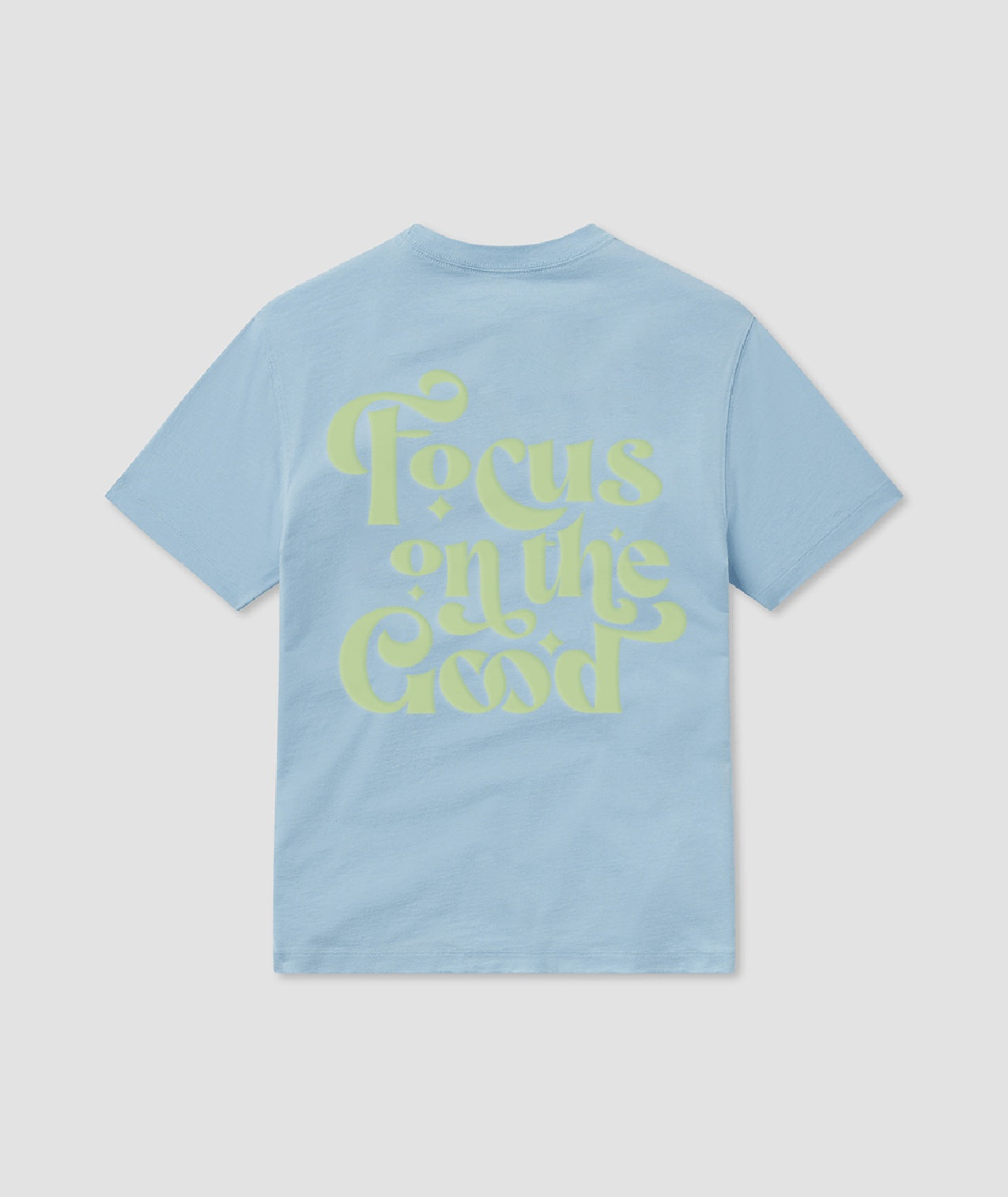 Think Positive Puff Print Tee SS - Placid Blue - Image 1