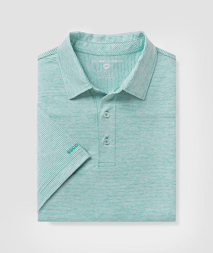Heather Madison Stripe Polo - Fairway Green - Image 1