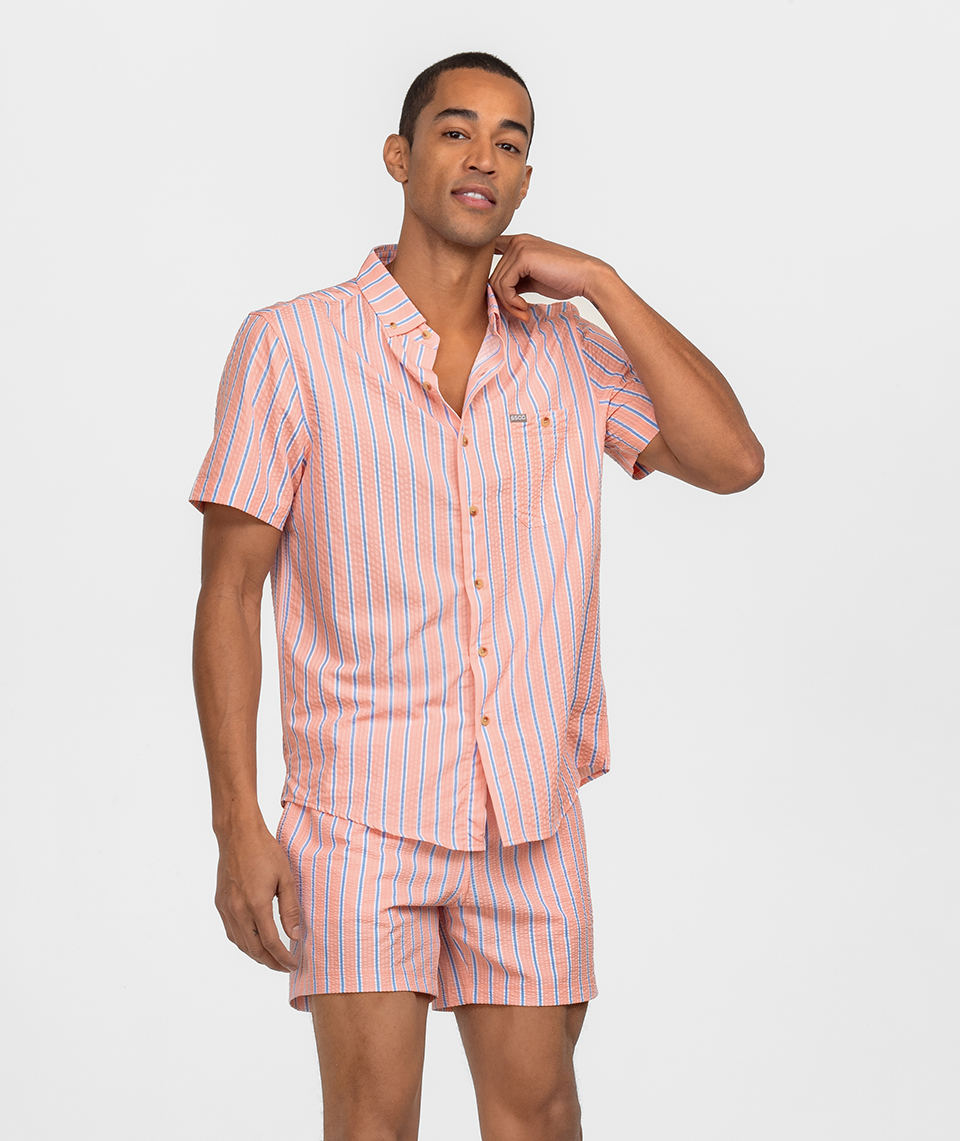 Boardwalk Seersucker Baja Shirt SS - Boardwalk - Image 1