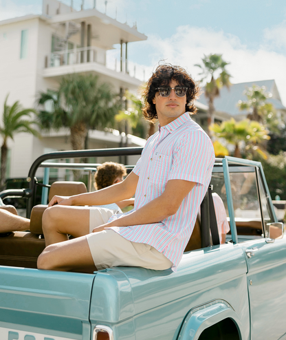 Clubhouse Seersucker Baja Shirt SS - Berry Tide - Image 2